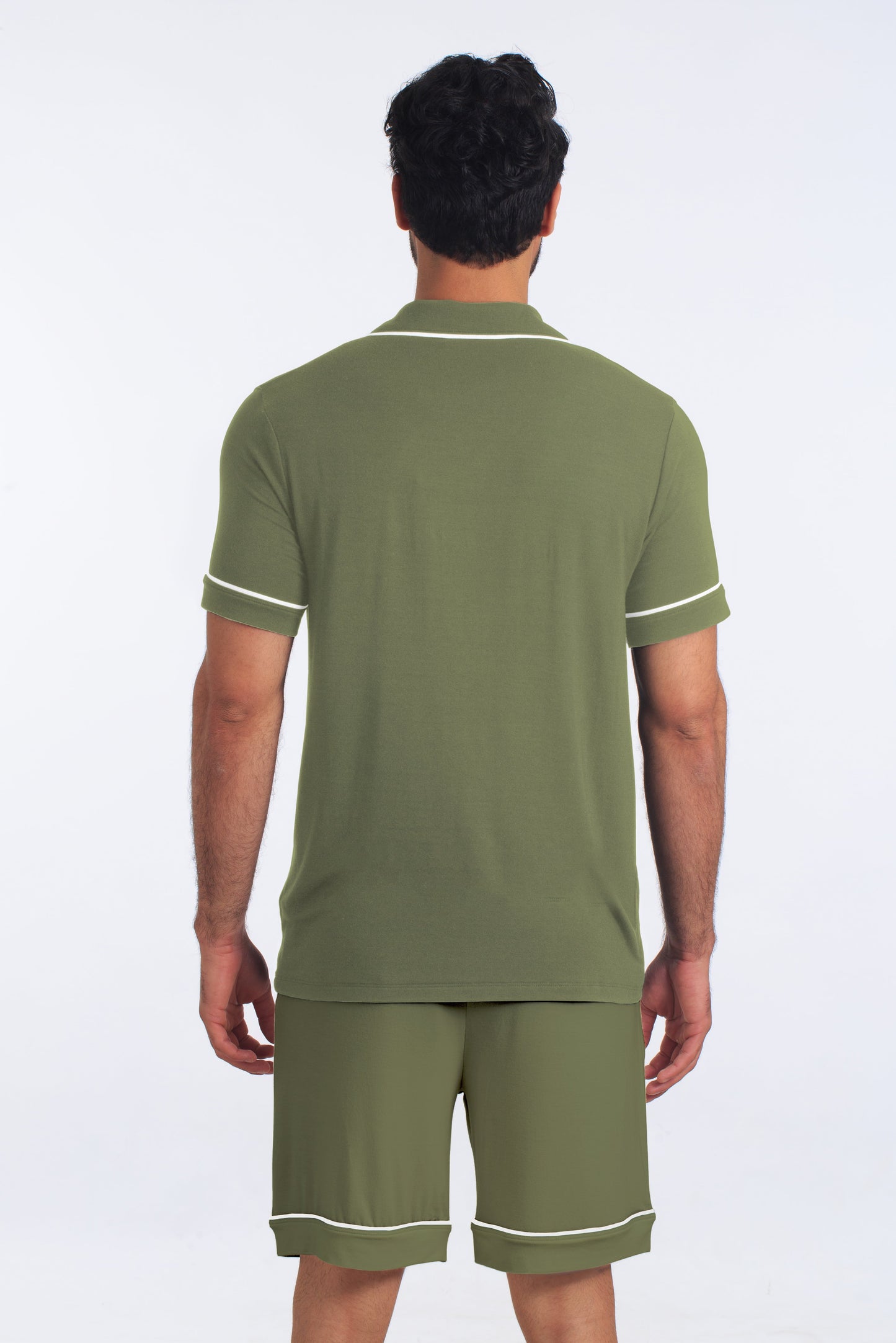Loden Green PJ Dapper Set (Shirt + Short) JBFSH4115 Back