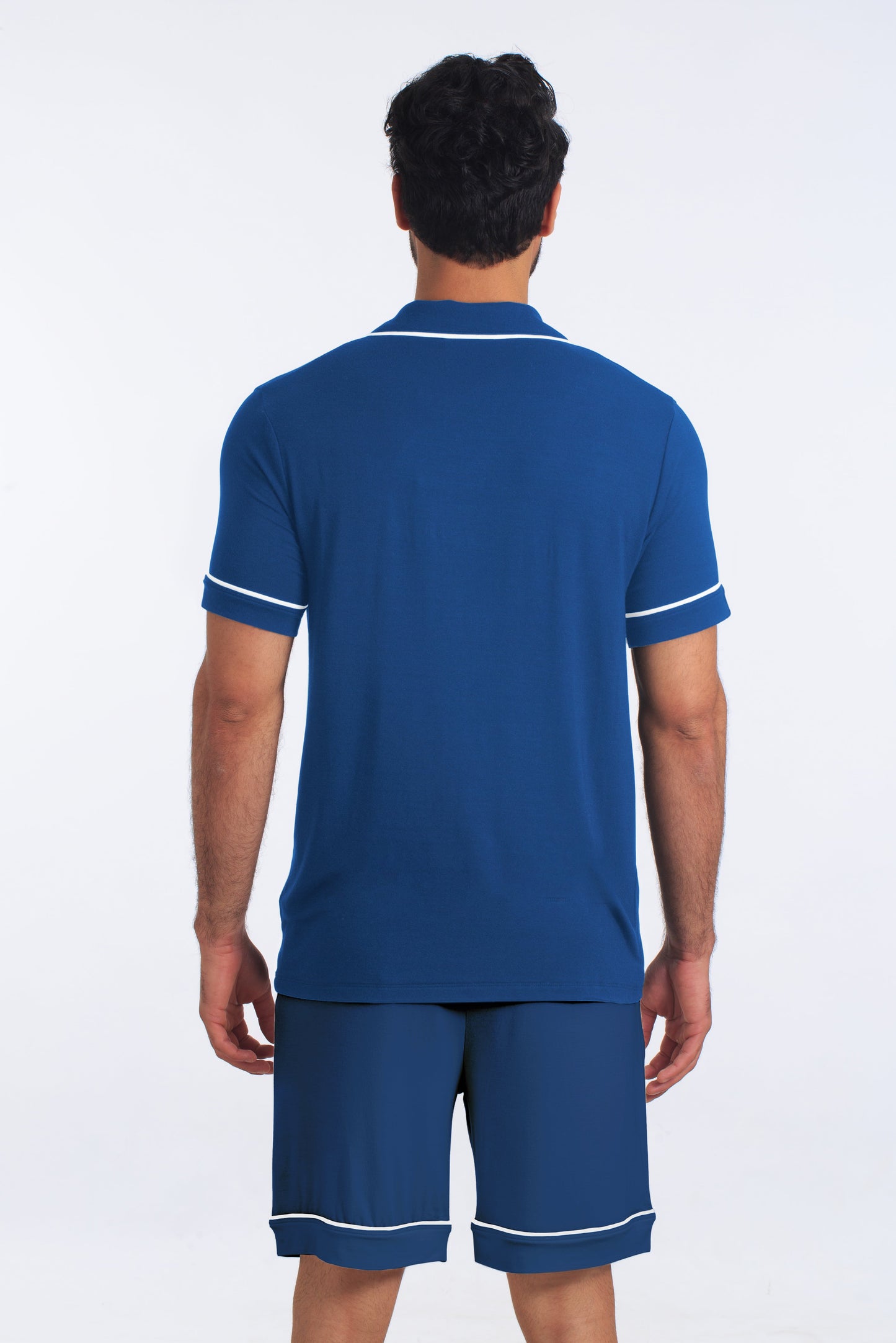 Classic Blue PJ Dapper Set (Shirt + Short) JBFSH4117 Back