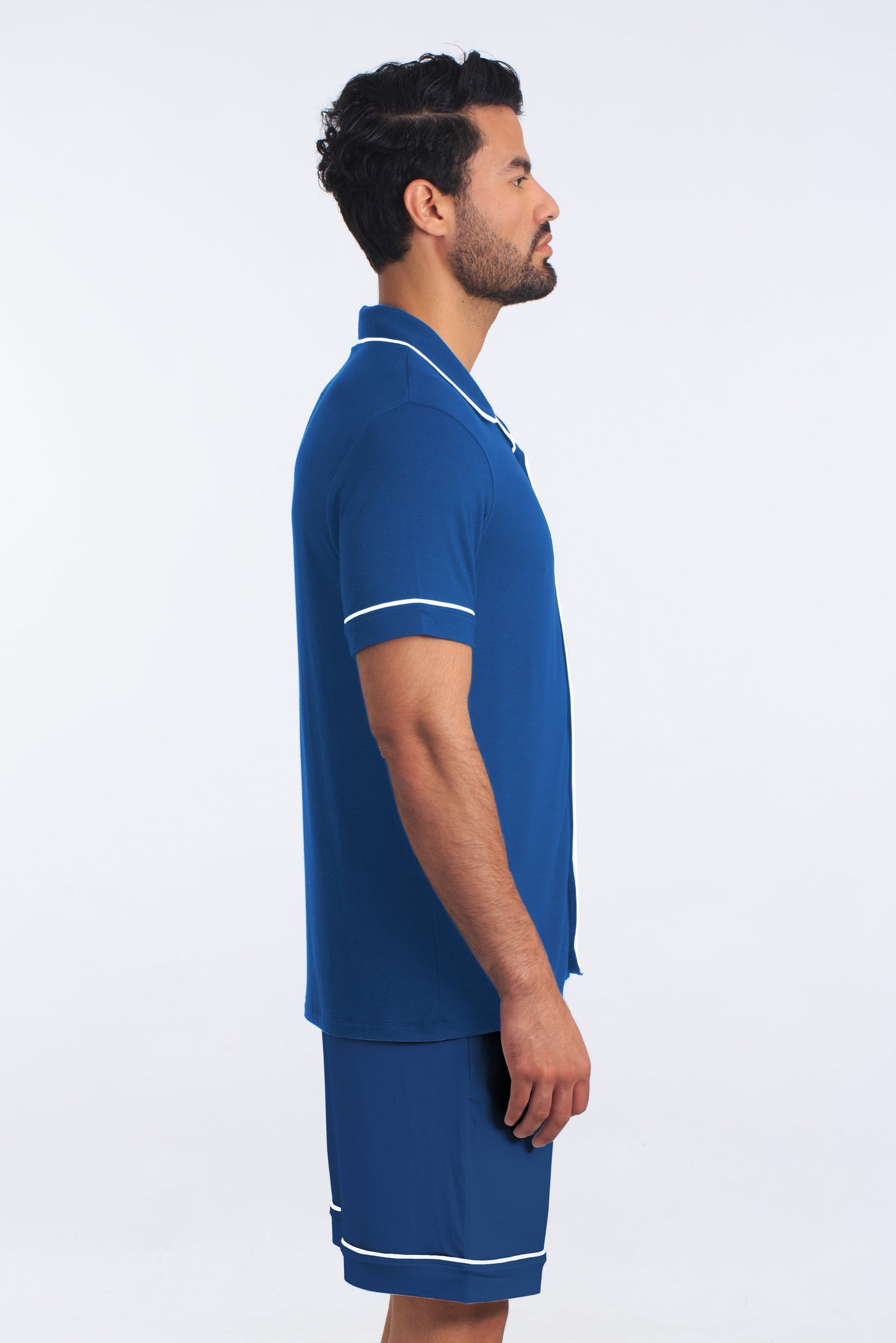Classic Blue PJ Dapper Set (Shirt + Short) JBFSH4117 Side