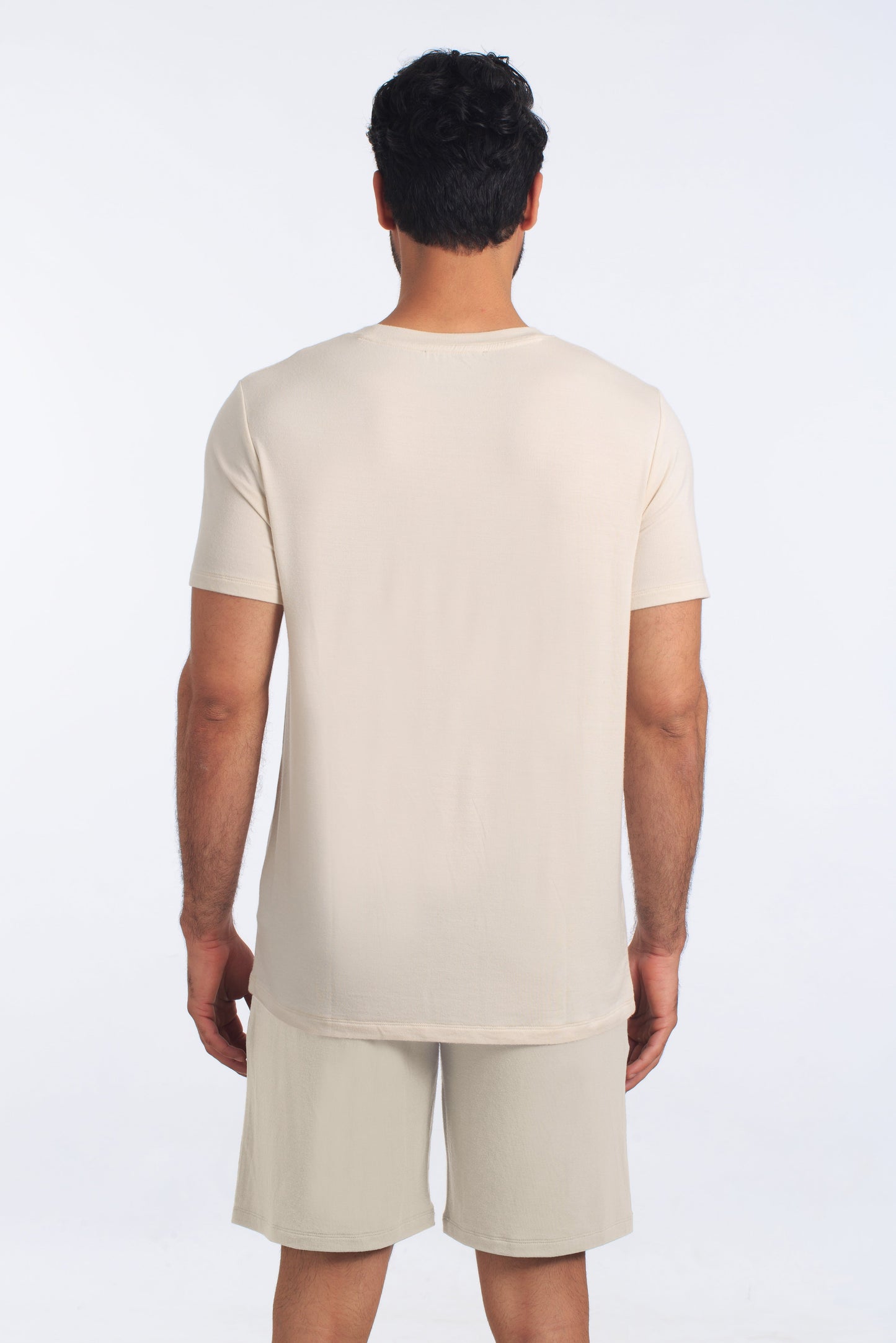 Oatmeal PJ Set (Tee + Short) JSH-4101 Back