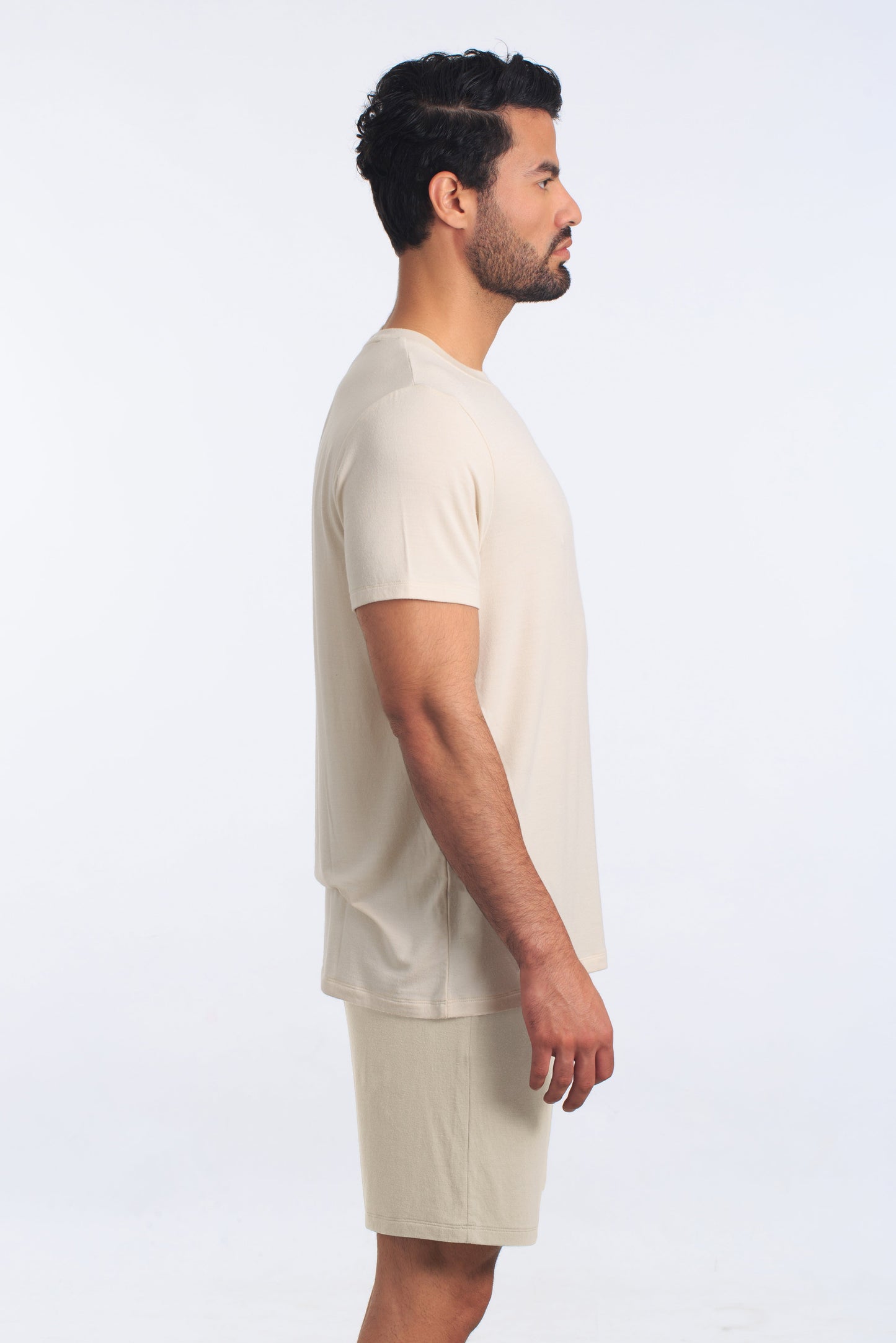 Oatmeal PJ Set (Tee + Short) JSH-4101 Side