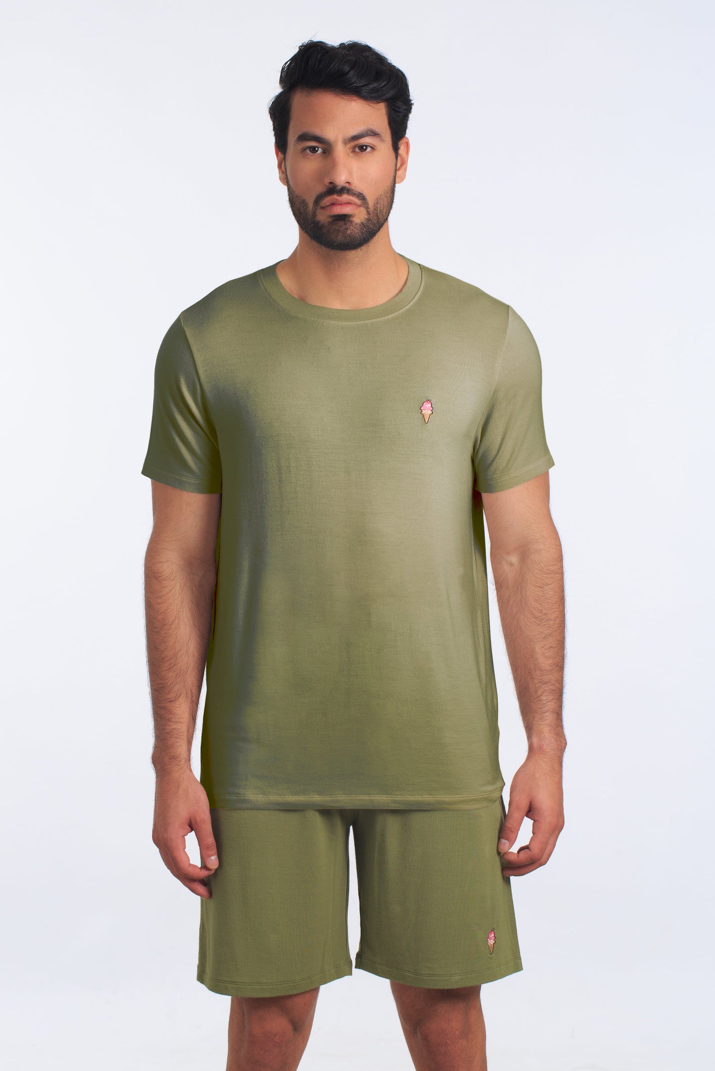 Loden Green PJ Set (Tee + Short) JSH-4102 Front