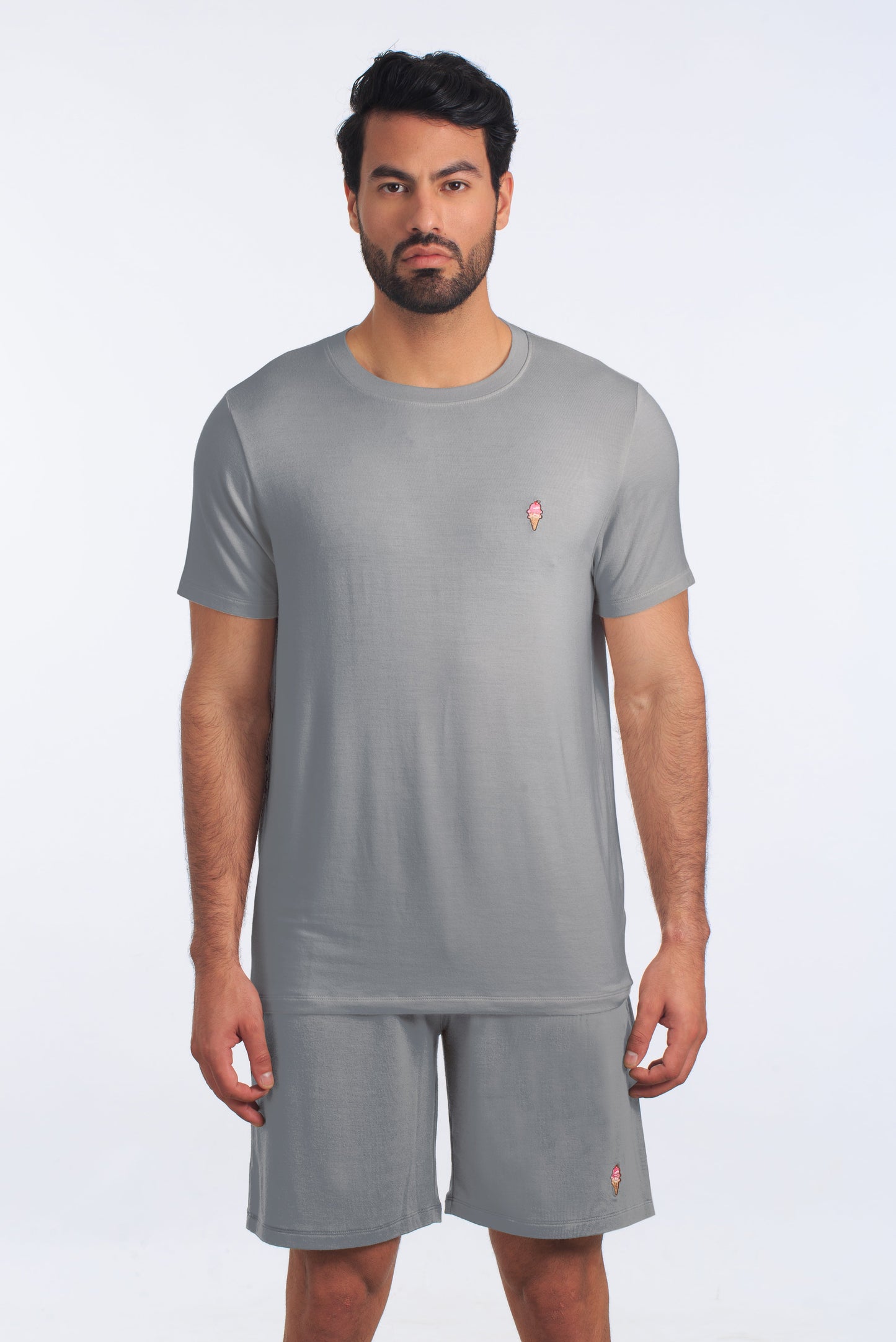 Ultimate Grey PJ Set (Tee + Short) JSH-4103 Front