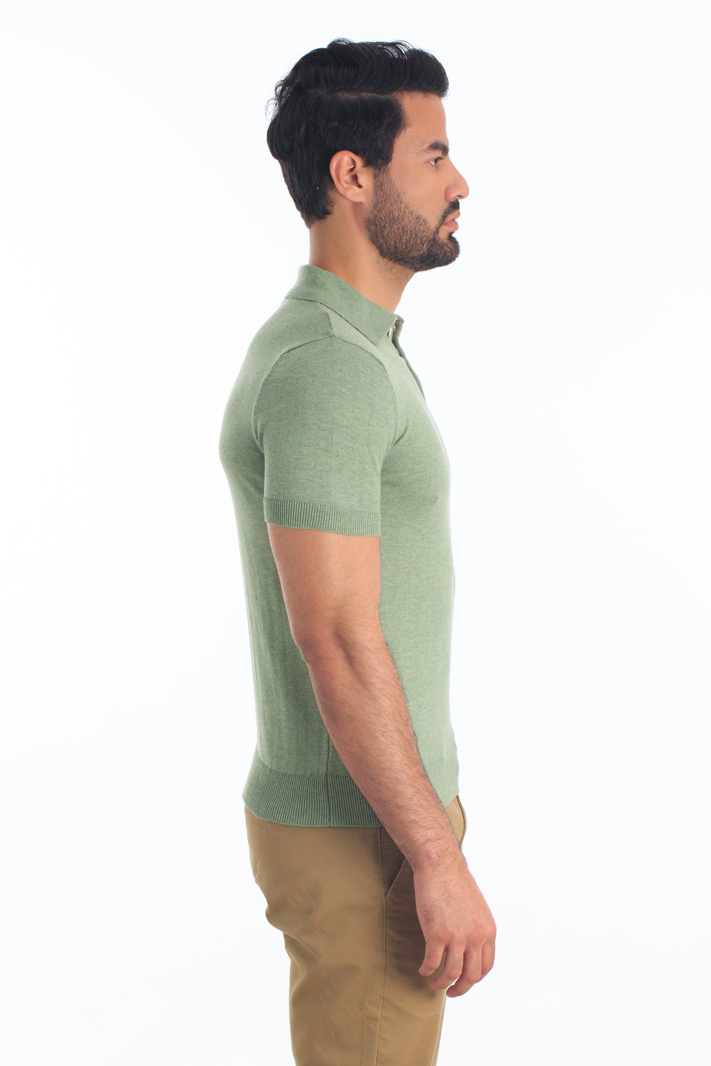 Loden Green Yarn Polo PK-3203 Side