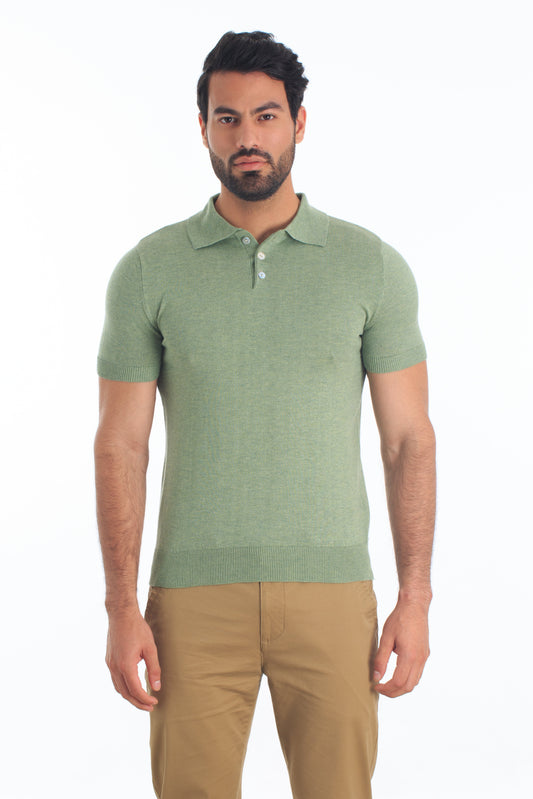 Loden Green Yarn Polo PK-3203 Front