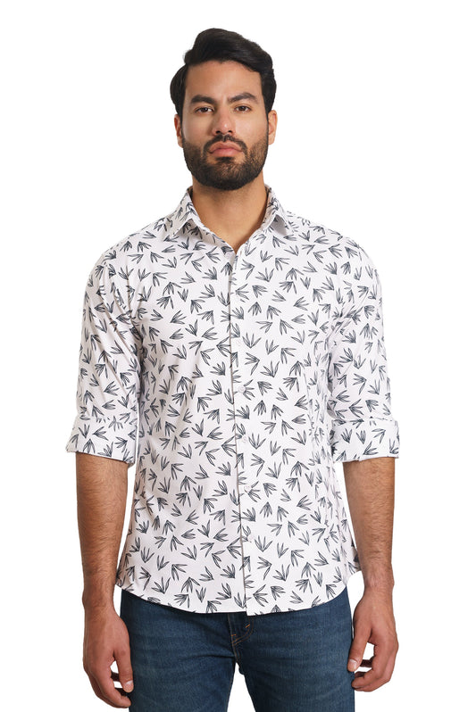White Long Sleeve Shirt TH-2862 Front