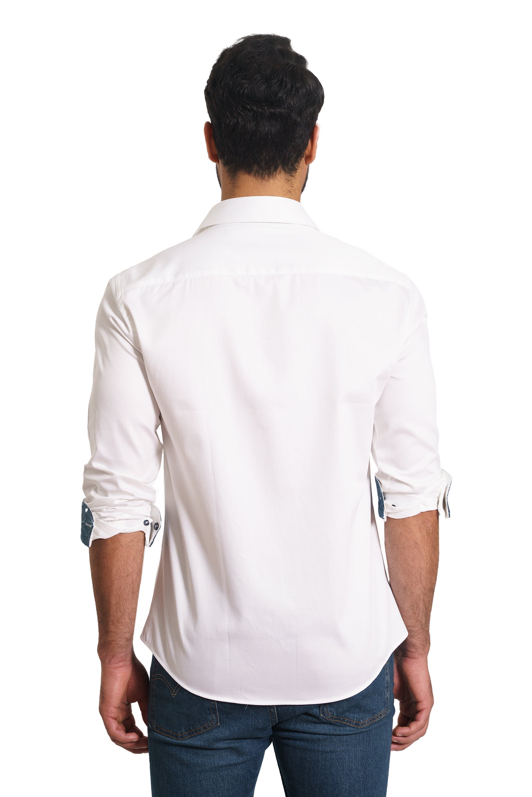 White Long Sleeve Shirt TH-2863 Back