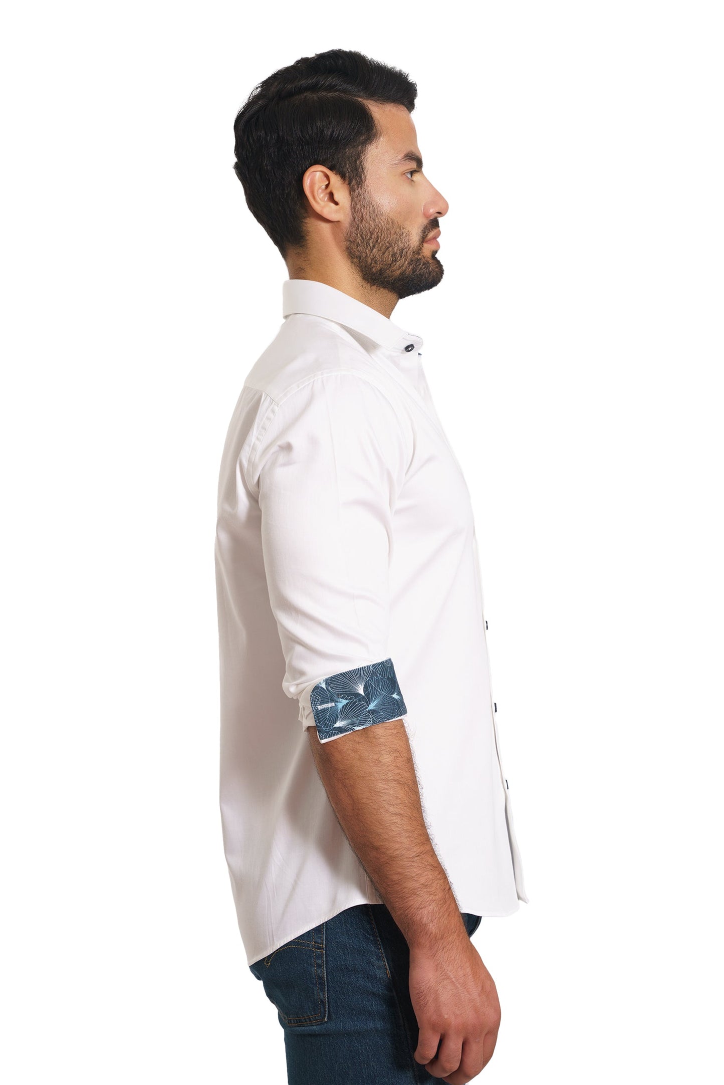 White Long Sleeve Shirt TH-2863 Side