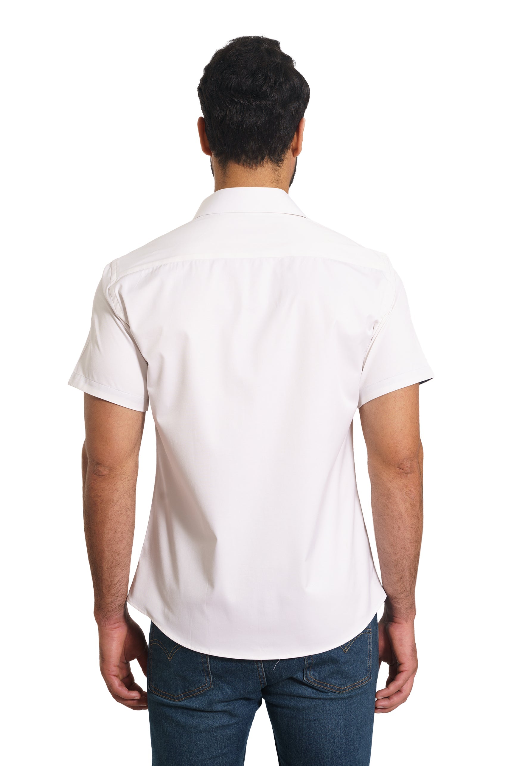 White Short Sleeve Shirt TH-2864SS Back