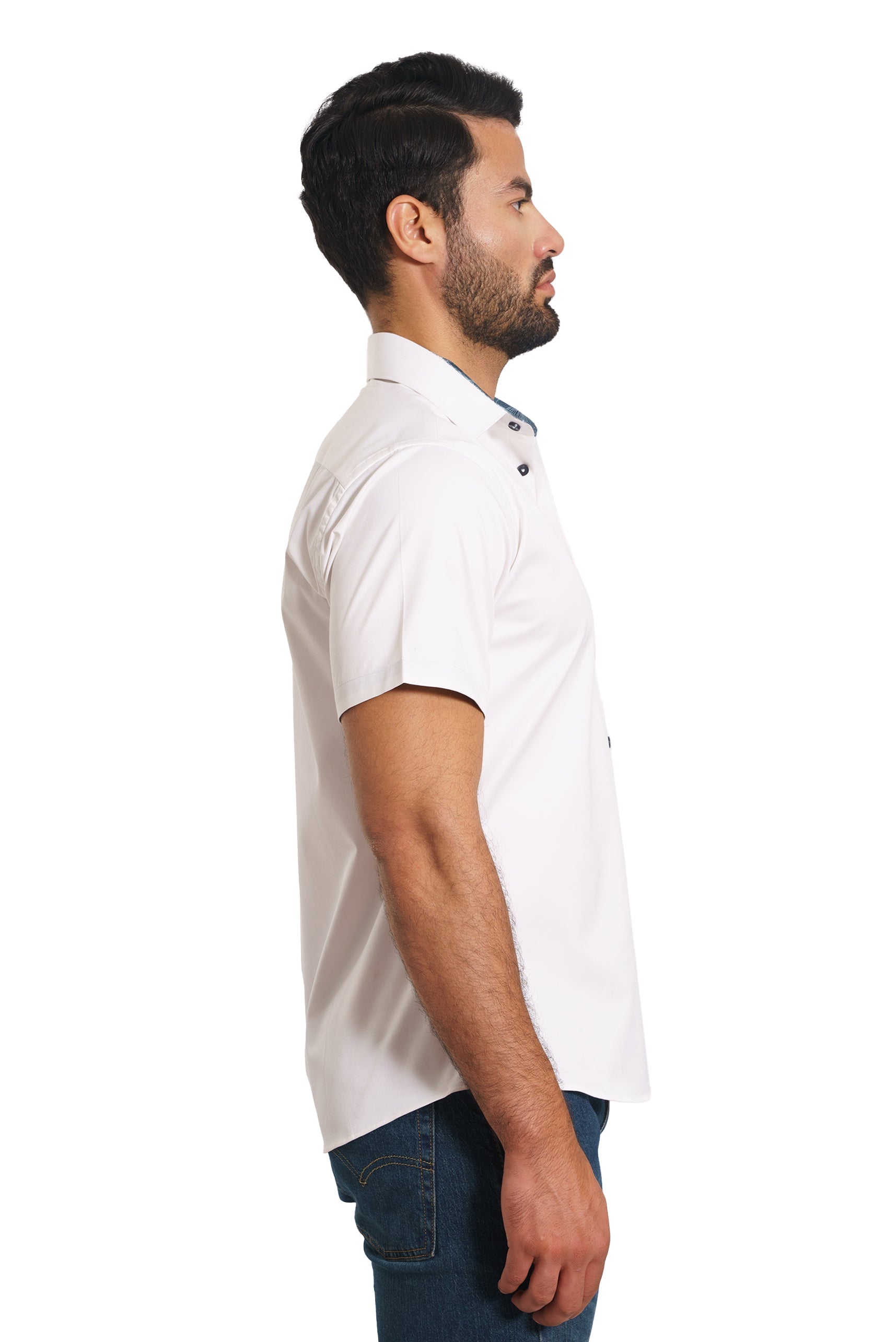 White Short Sleeve Shirt TH-2864SS Side