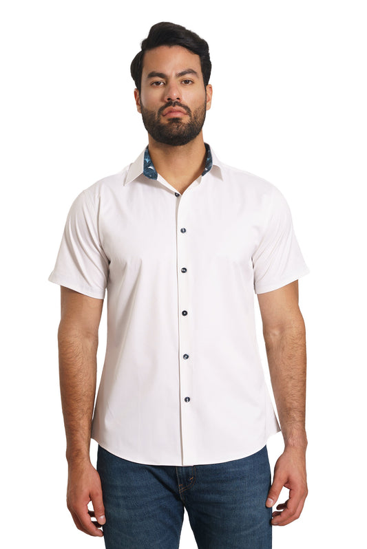 White Short Sleeve Shirt TH-2864SS Front