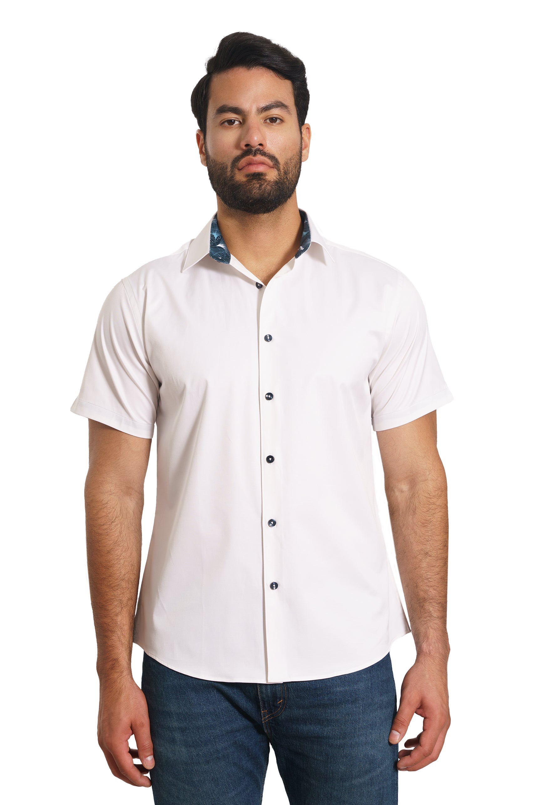 White Short Sleeve Shirt TH-2864SS Front