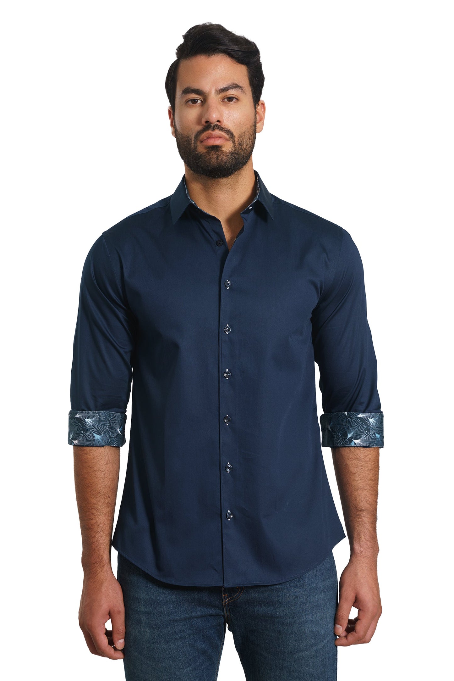 Navy Long Sleeve Shirt TH-2865 Front