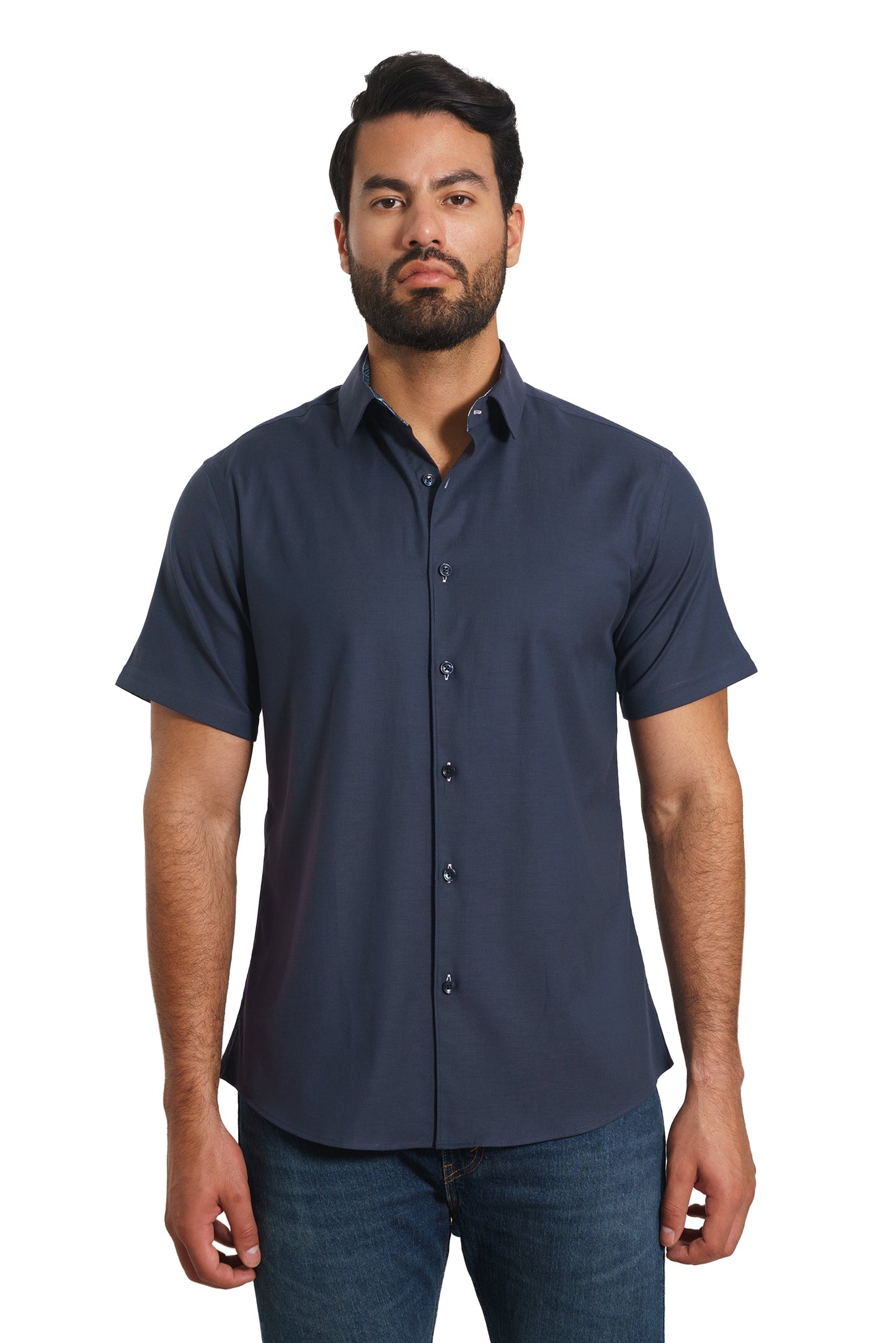 Navy Short Sleeve Shirt TH-2866SS Front