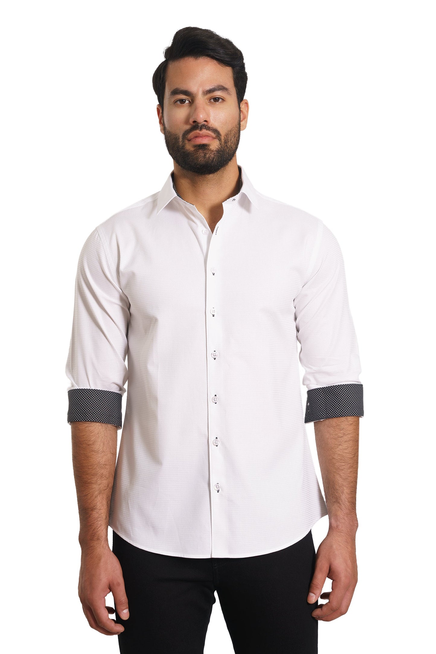 White Long Sleeve Shirt TH-2874 Front