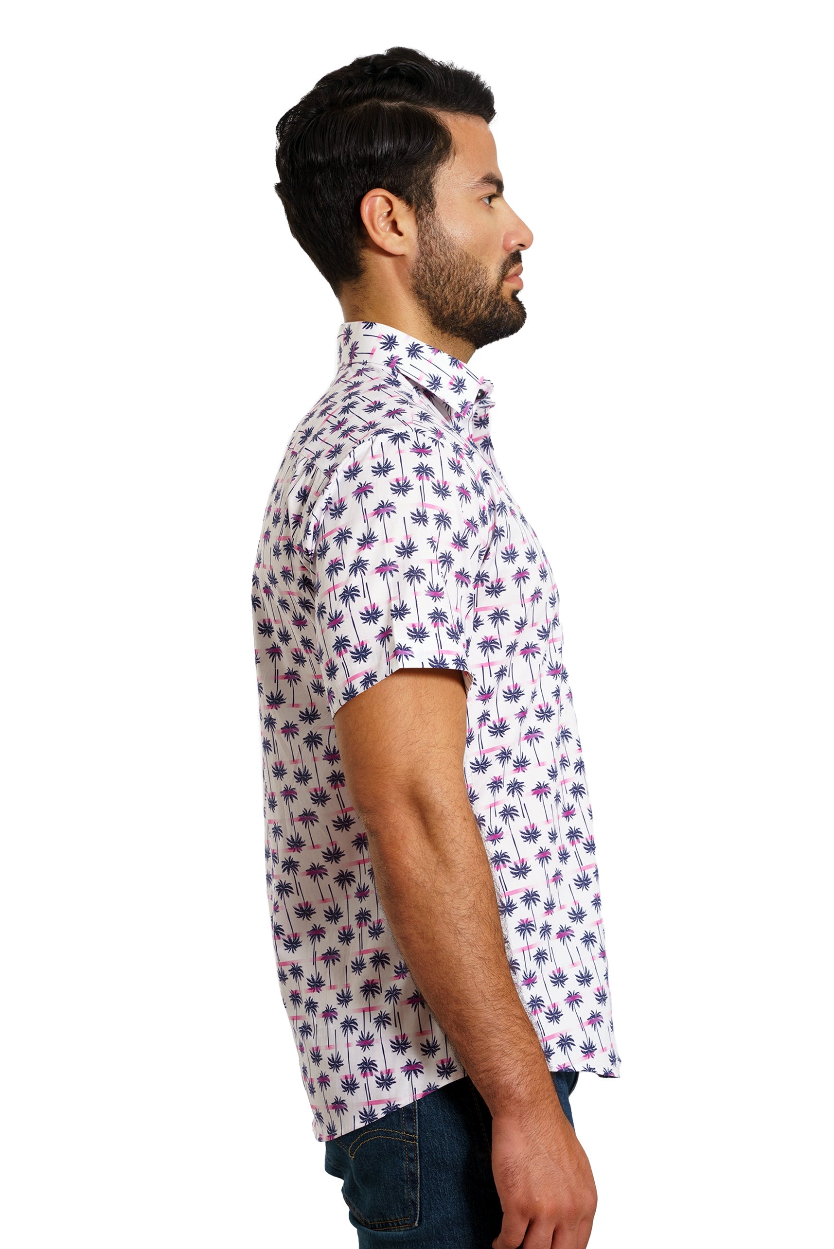 White Palms Short Sleeve Shirt TH-2881SS Side