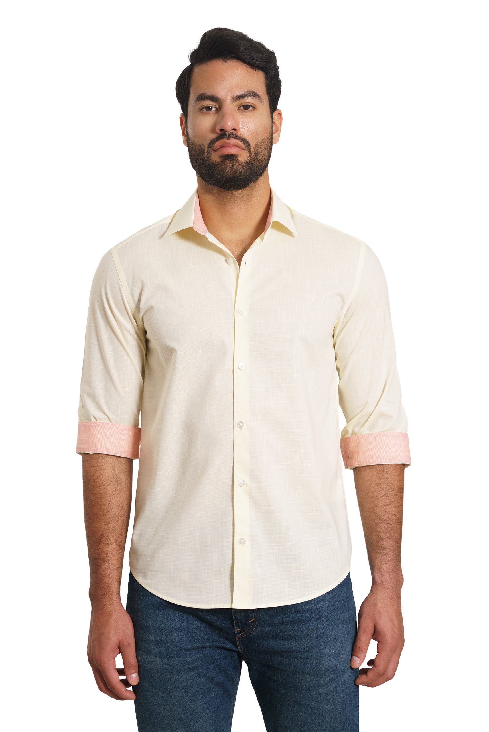 Yellow Long Sleeve Shirt TP-7128 Front