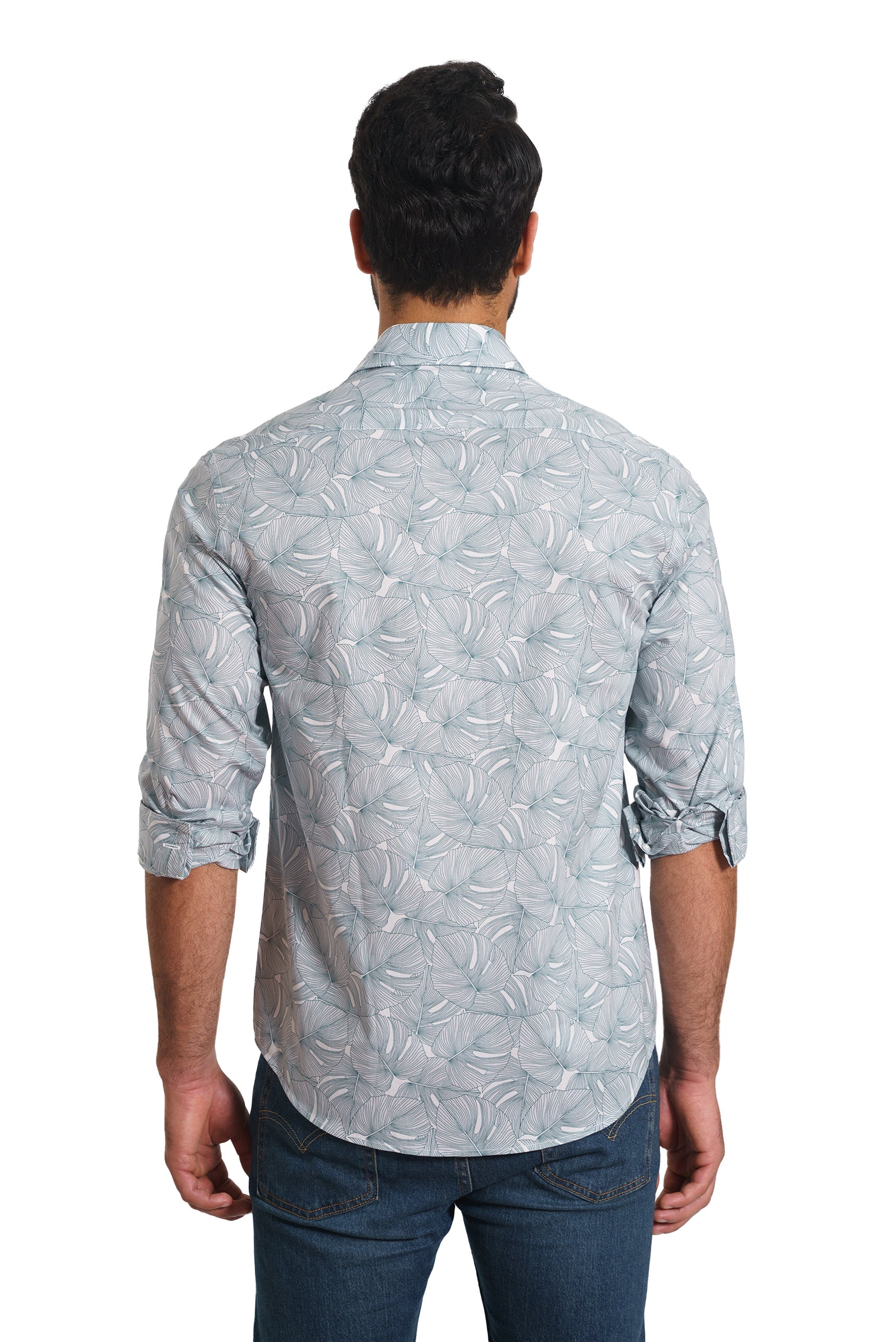 Green Leaves Long Sleeve Shirt TP-7131 Back