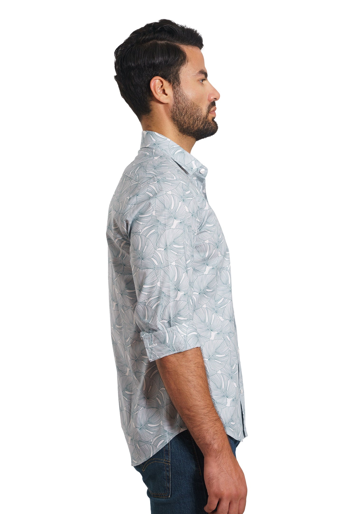 Green Leaves Long Sleeve Shirt TP-7131 Side