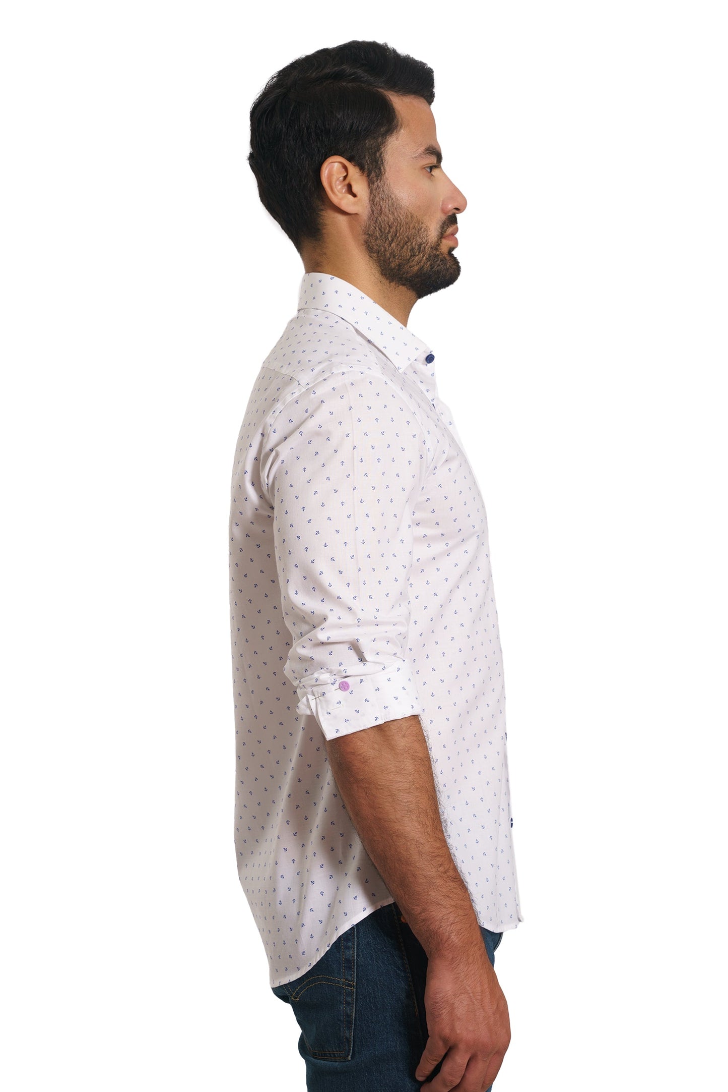 White Long Sleeve Shirt TP-7135 Side