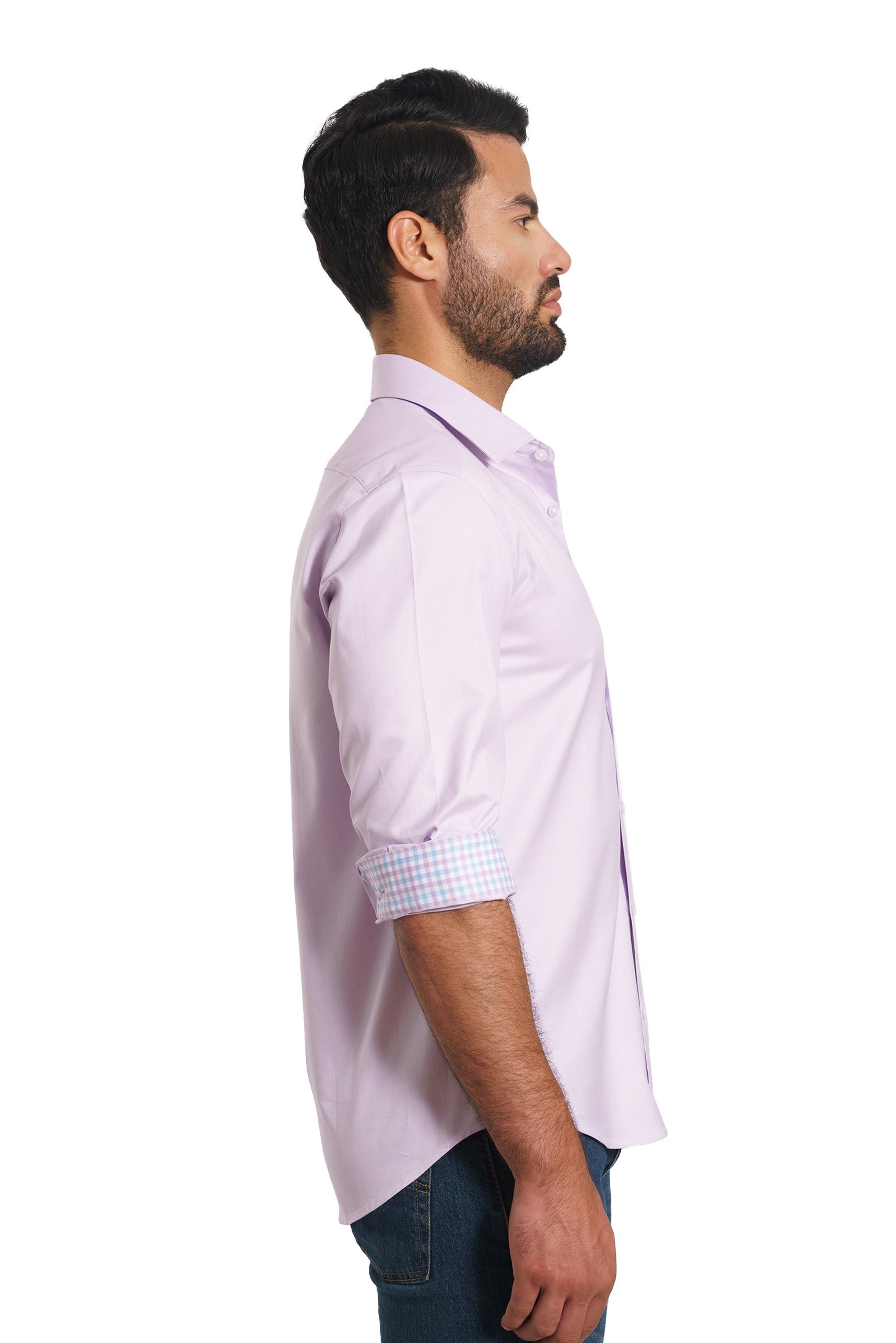 Lilac Long Sleeve Shirt TP-7139 Side