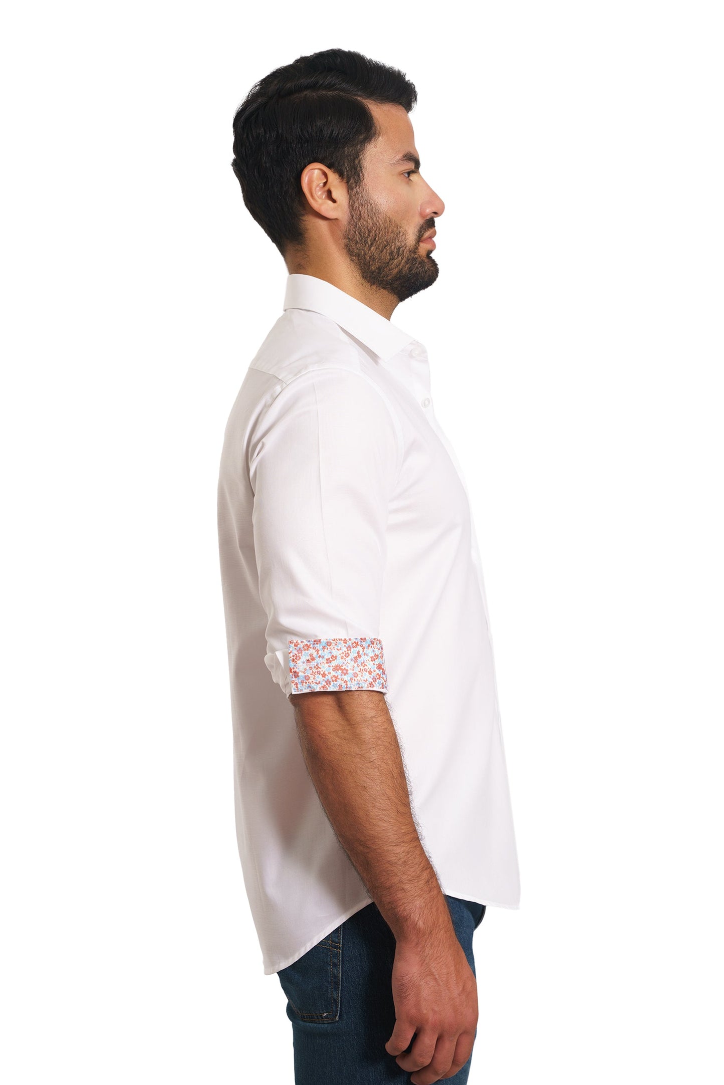 White Long Sleeve Shirt TP-7143 Side