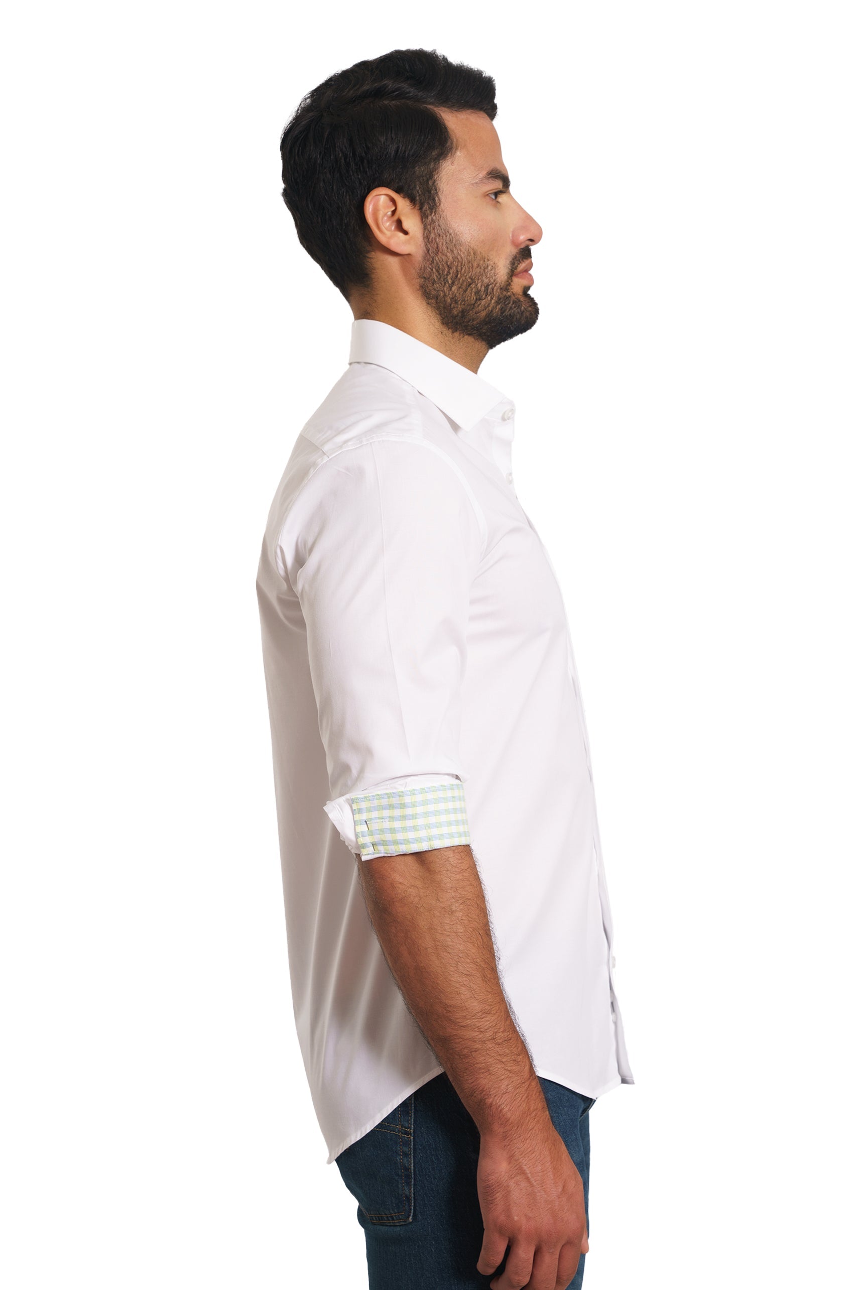 White Long Sleeve Shirt TP-7146 Side