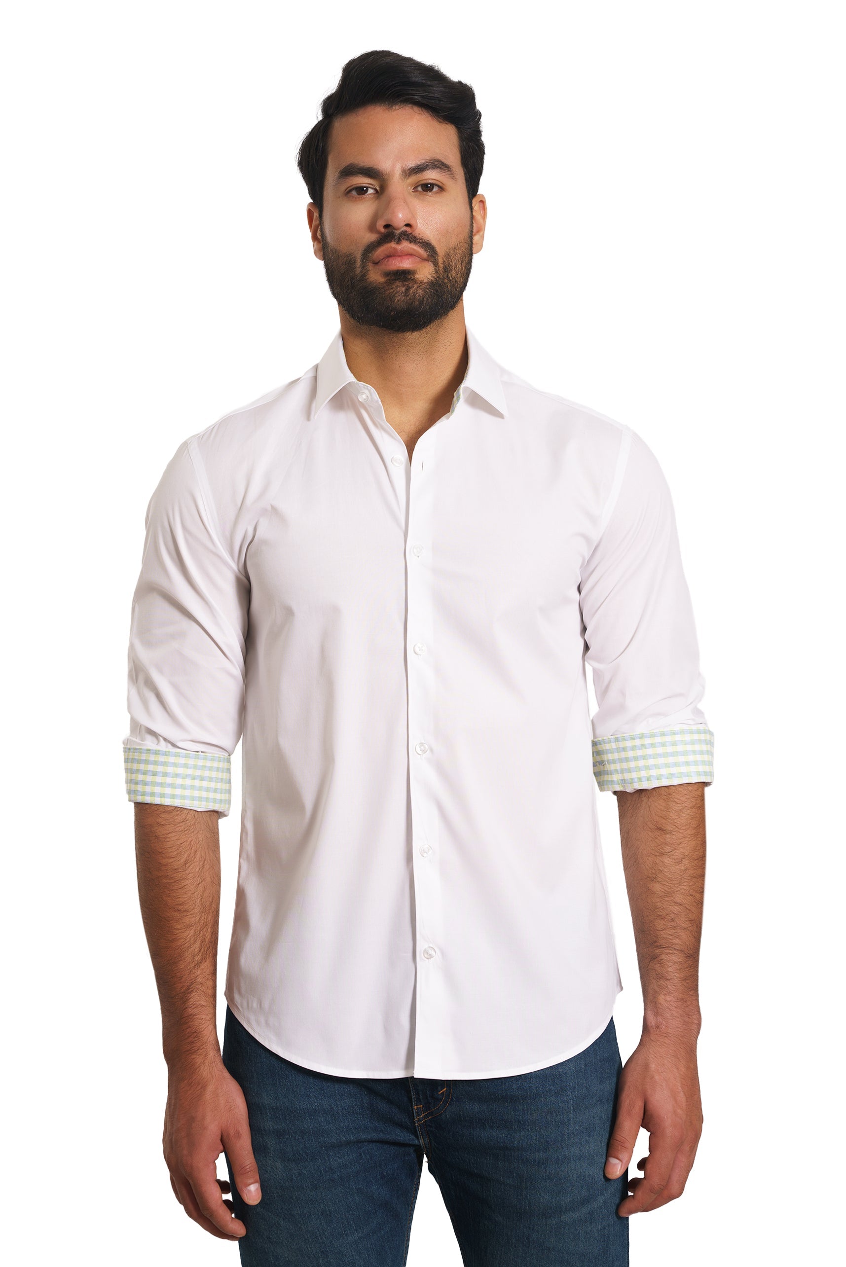 White Long Sleeve Shirt TP-7146 Front