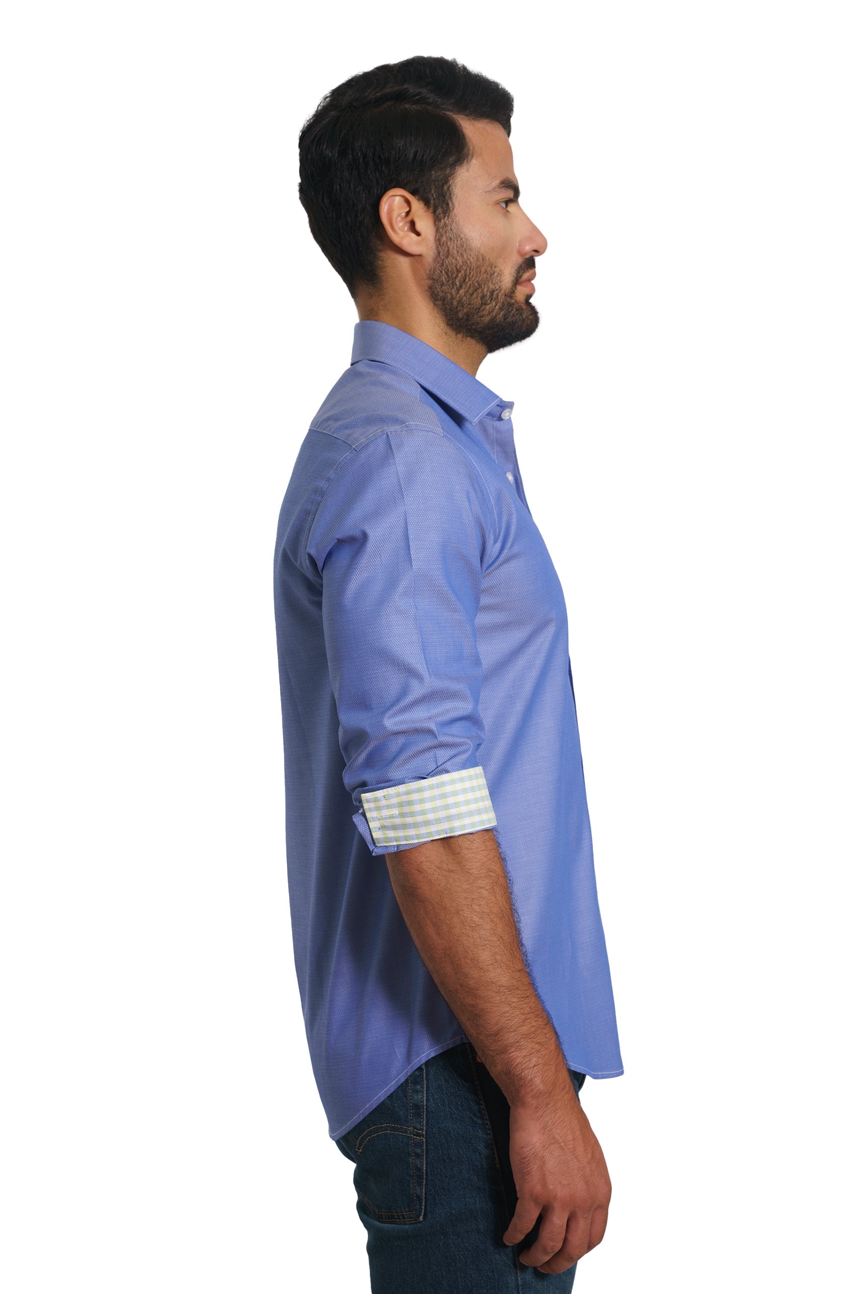 Blue Long Sleeve Shirt TP-7147 Side