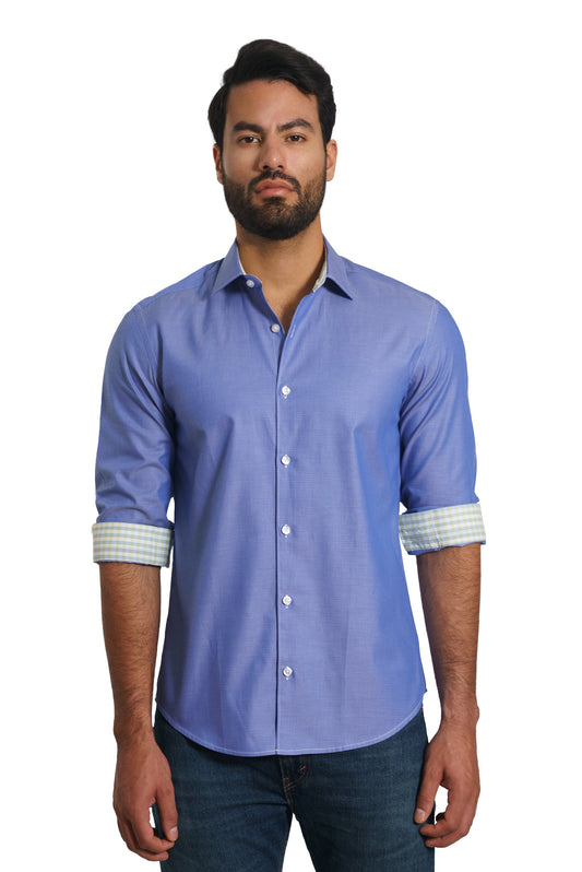 Blue Long Sleeve Shirt TP-7147 Front