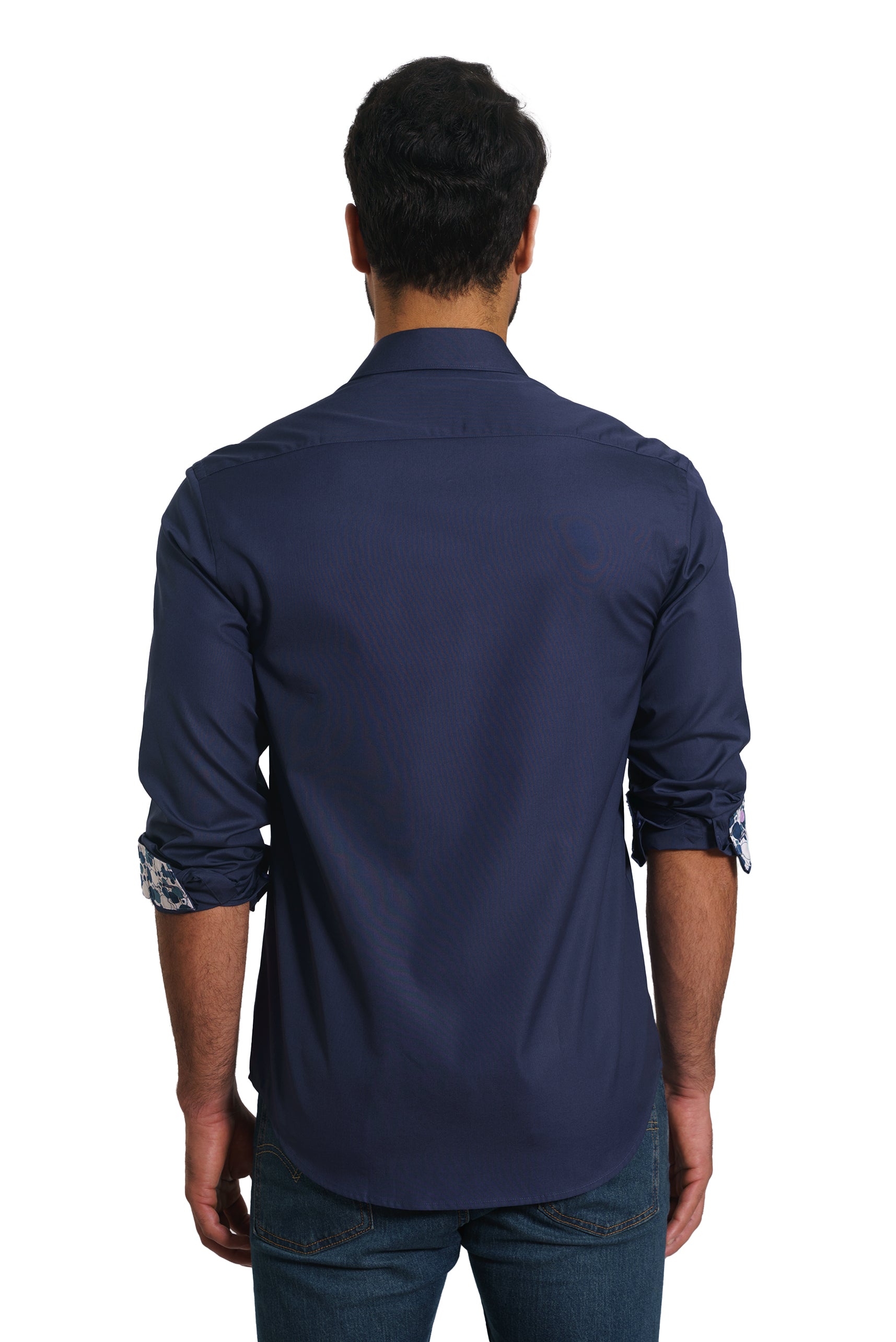 Dark Blue Long Sleeve Shirt TP-7148 Back
