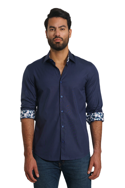 Dark Blue Long Sleeve Shirt TP-7148 Front
