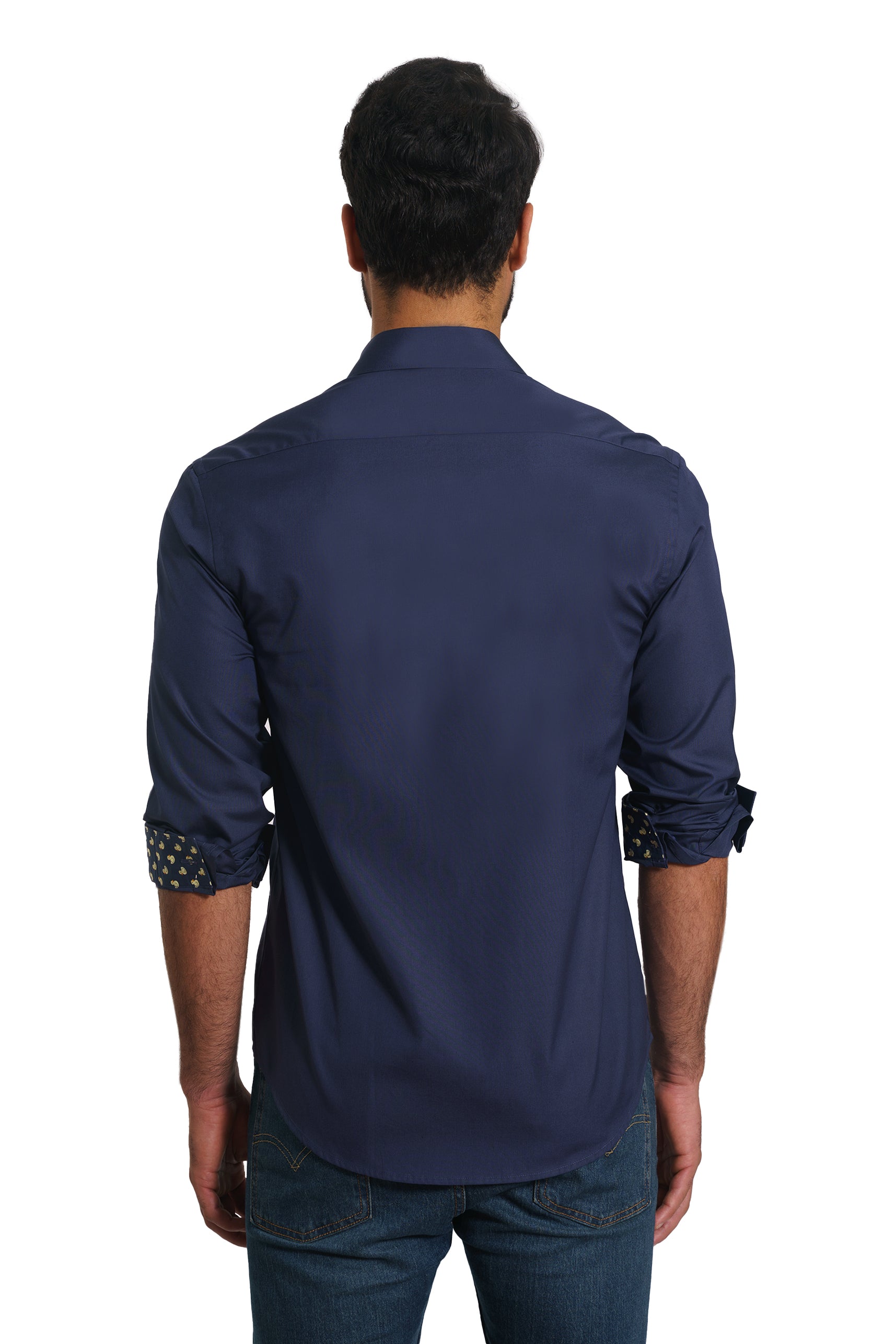Dark Blue Long Sleeve Shirt TP-7149 Back