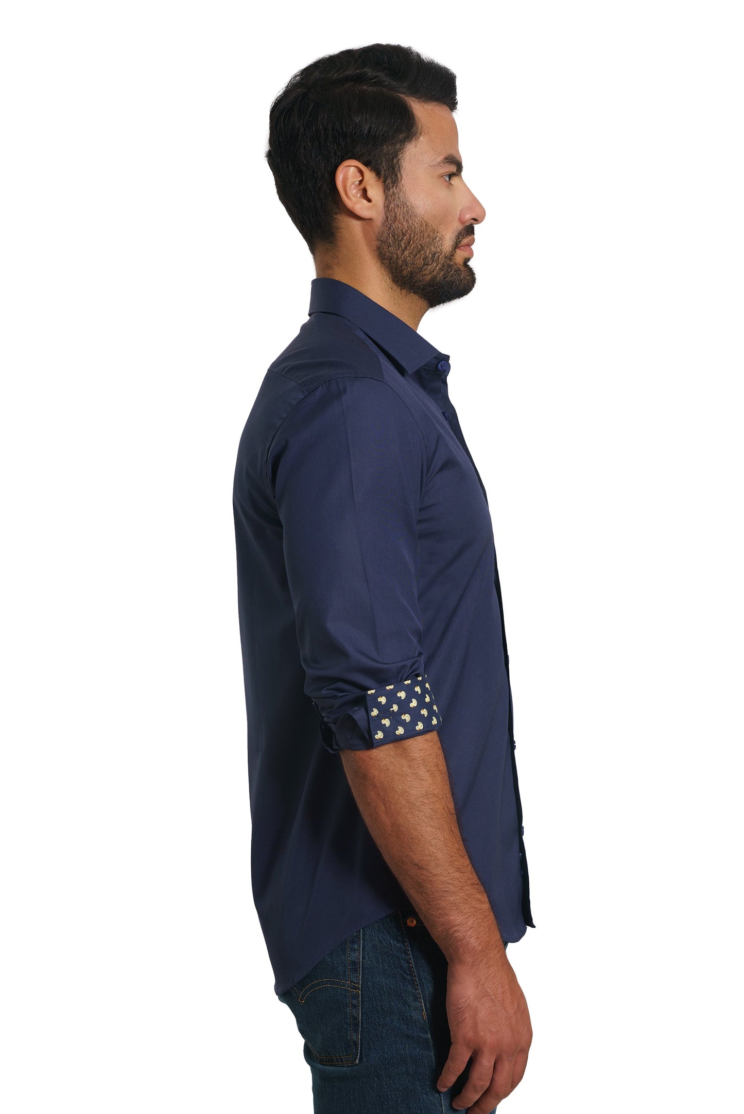 Dark Blue Long Sleeve Shirt TP-7149 Side