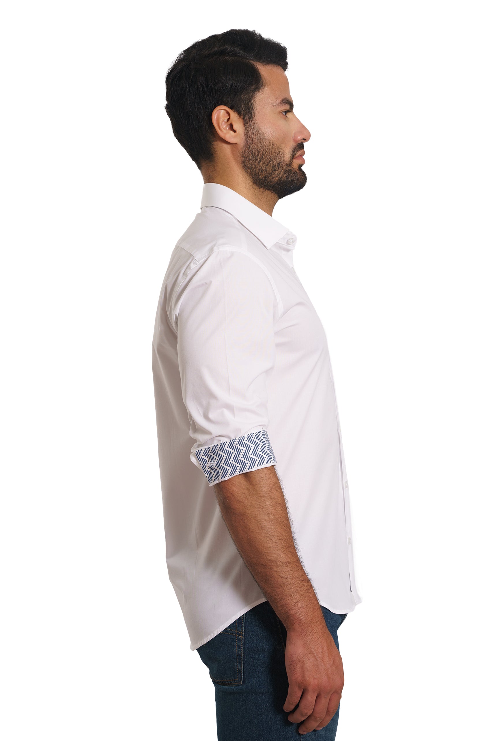 White Long Sleeve Shirt TP-7151 Side