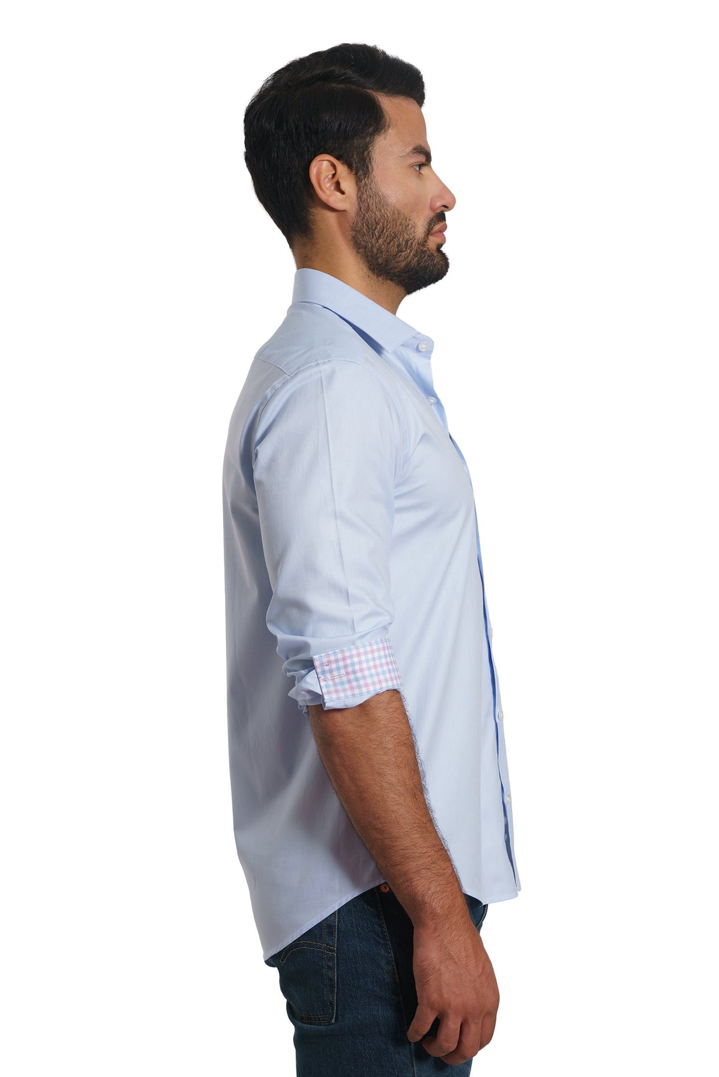 Light Blue Long Sleeve Shirt TP-7152 Side