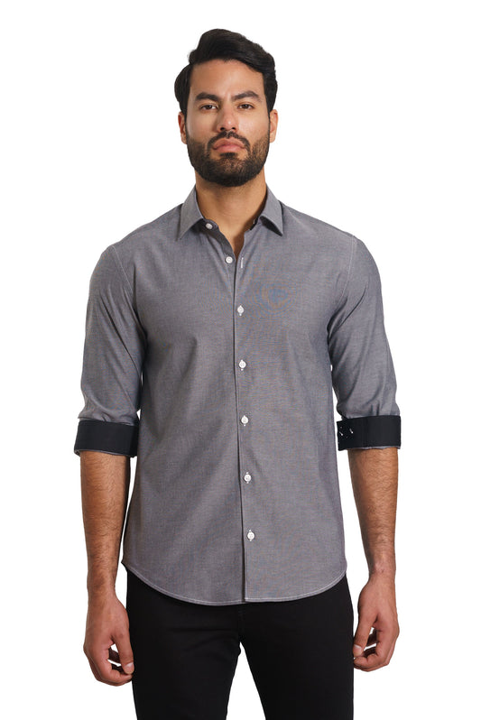 Grey Long Sleeve Shirt TP-7155 Front