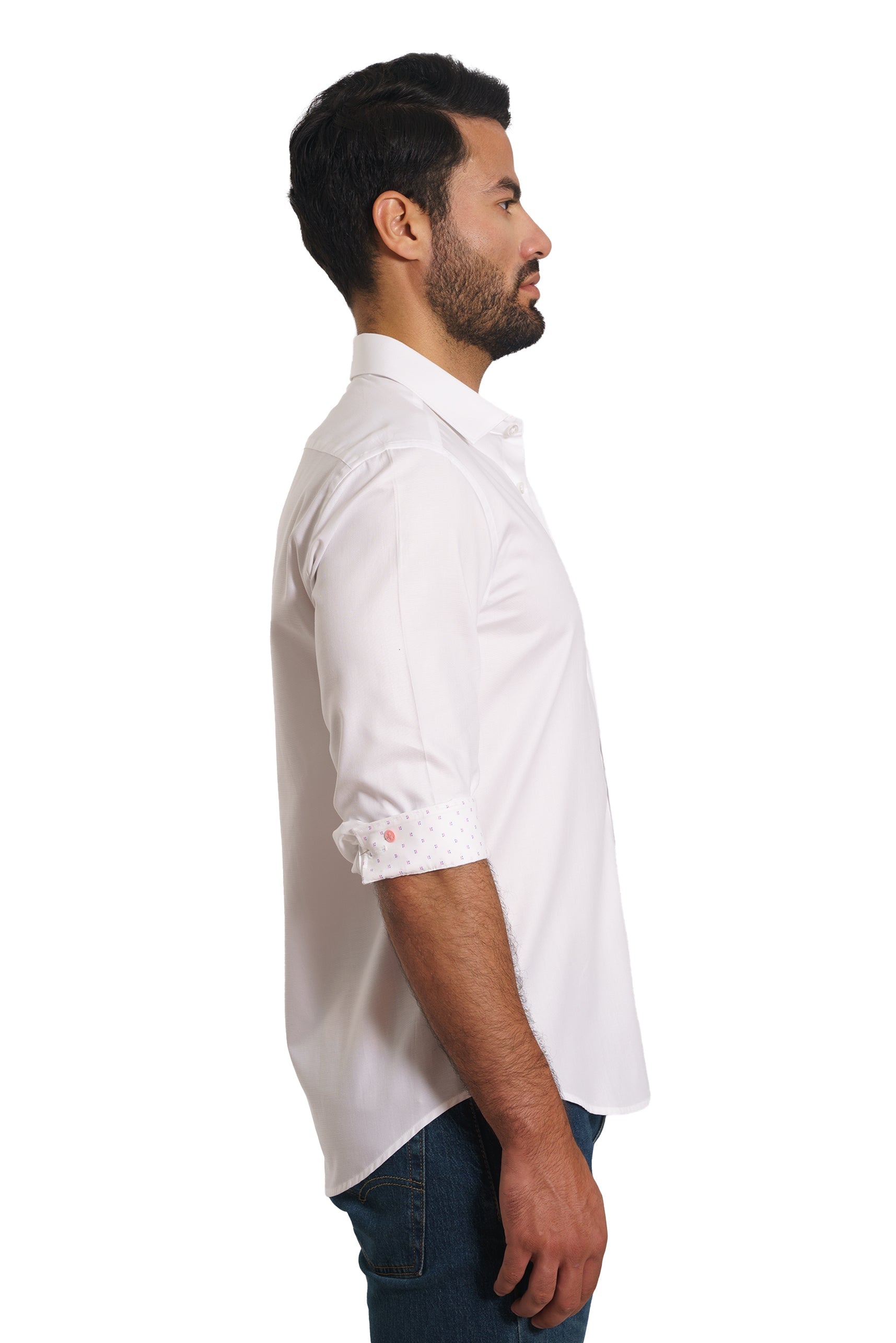 White Long Sleeve Shirt TP-7156 Side