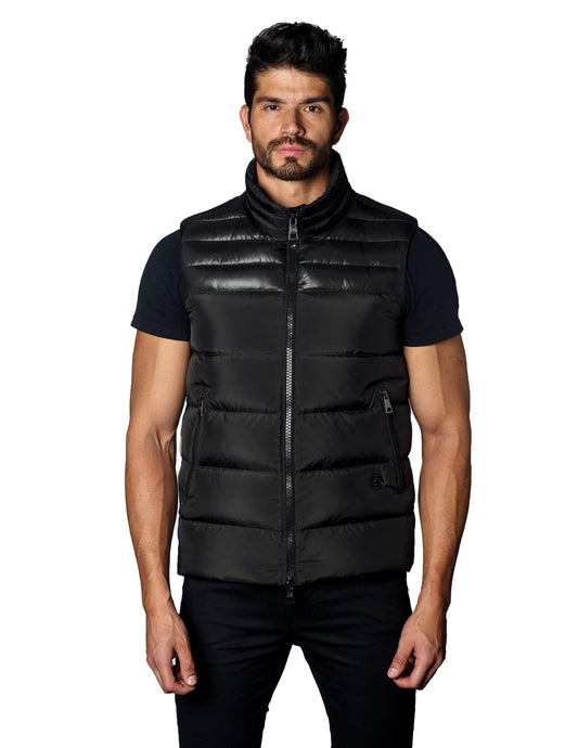 Black Down Quilted Vest - Front Aspn 1A - Jared Lang