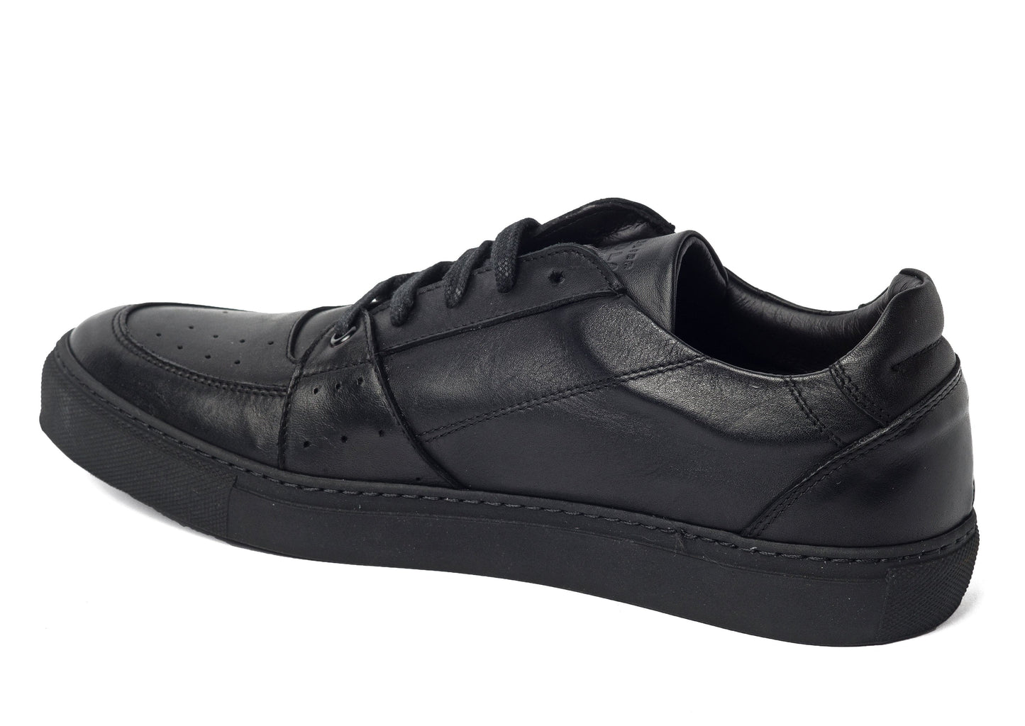 Black Leather Sneakers for Men 4055-BK.