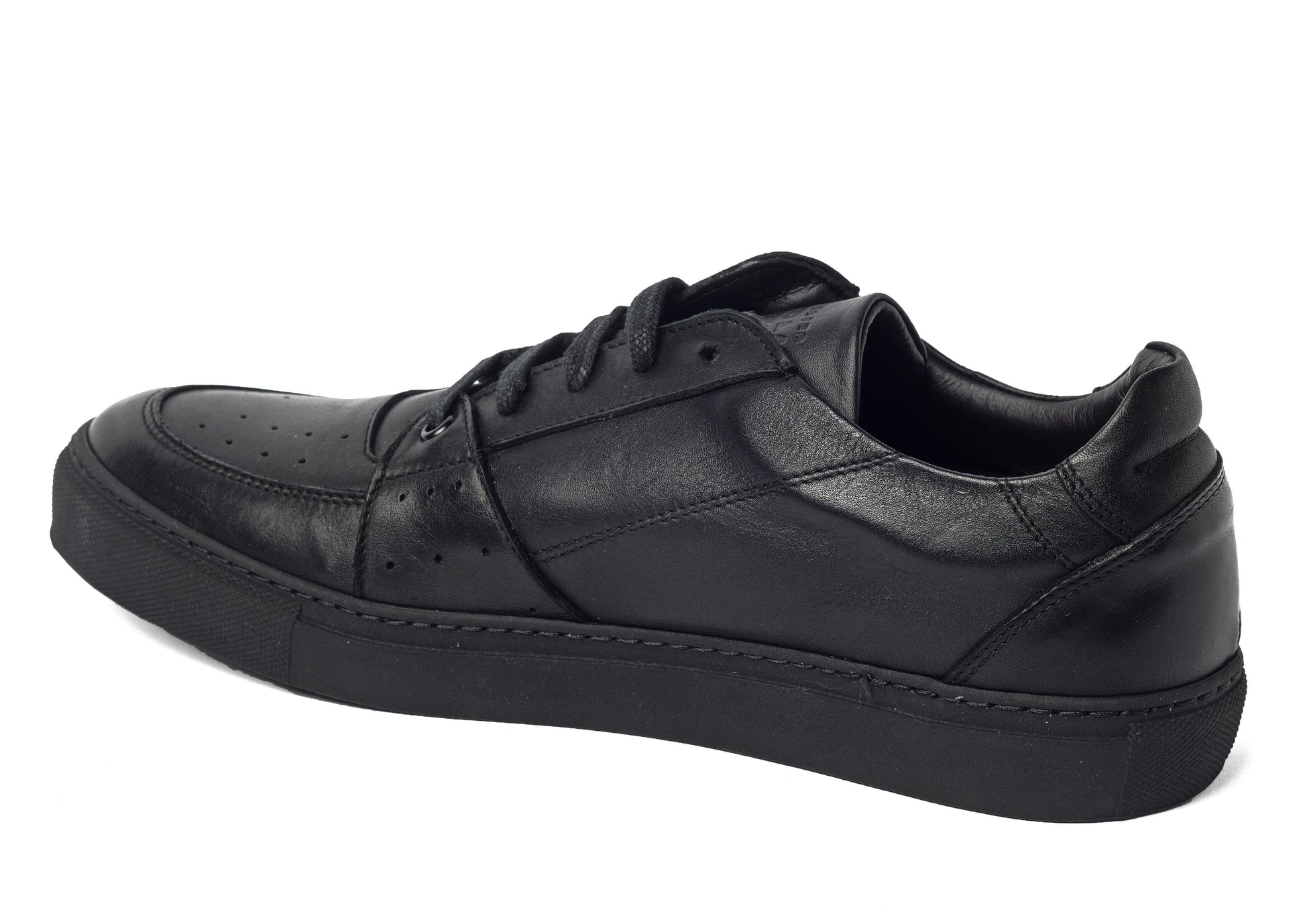 Black Leather Sneakers for Men 4055-BK.