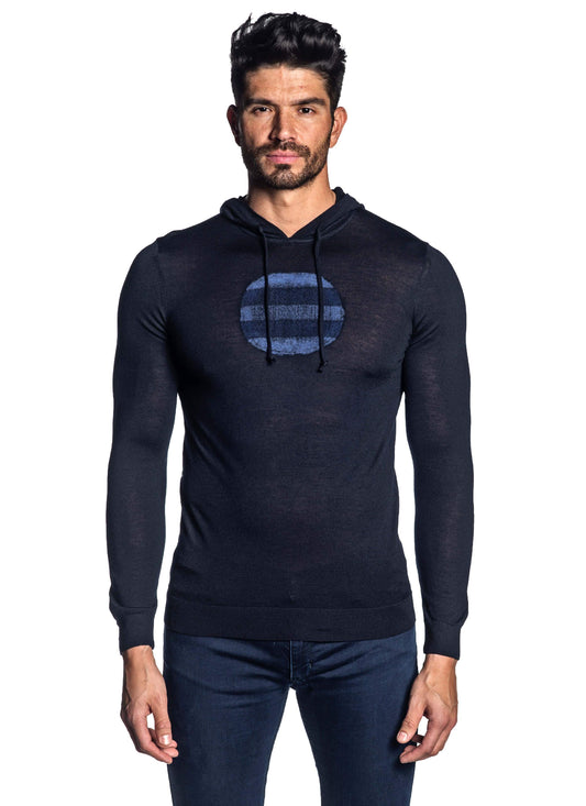 Navy Hoodie for Men H-02681-01 - Front - Jared Lang