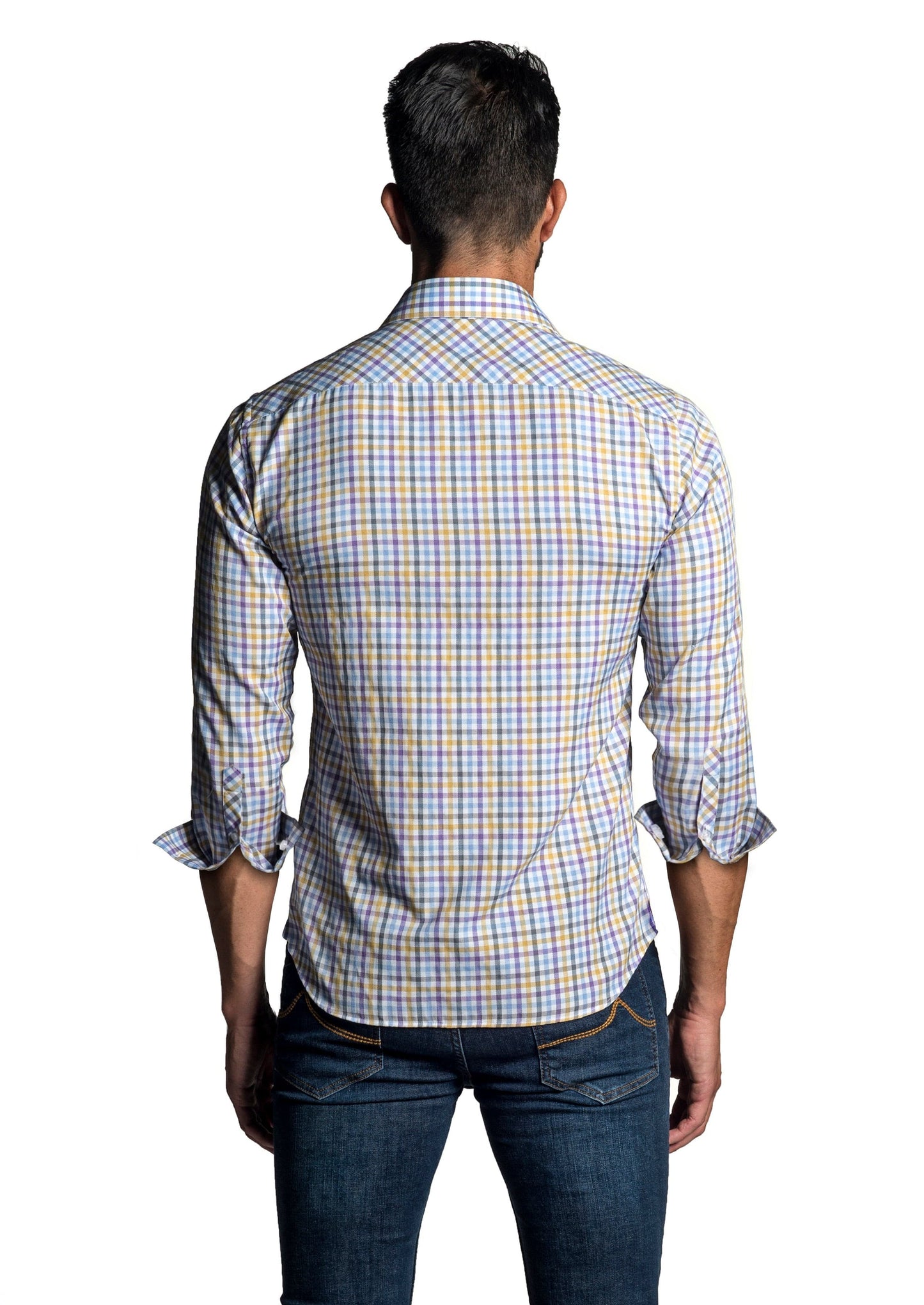 White - Purple Long Sleeve Shirt OT-6663 - Back - Jared Lang
