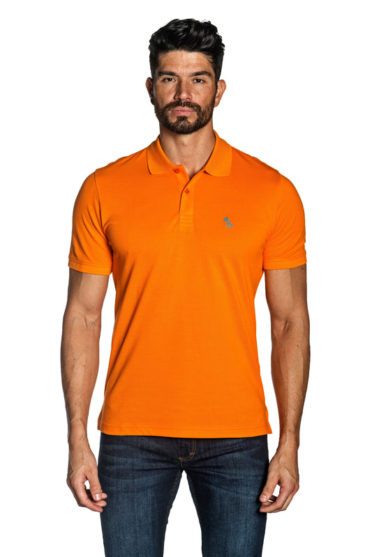 Orange Mens Polo With Dinosaur Embroidery P-11.