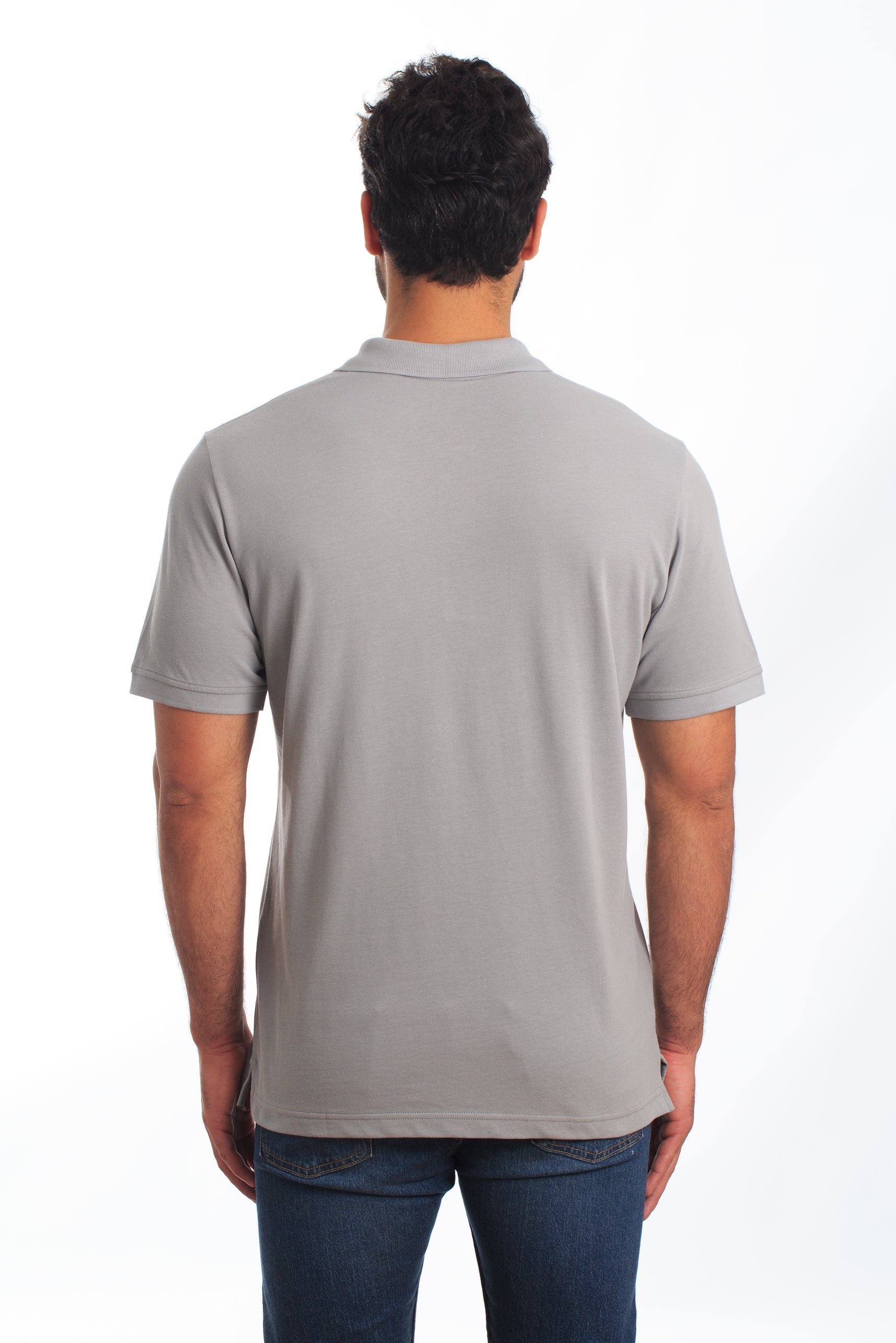 Grey Polo P-122 Back