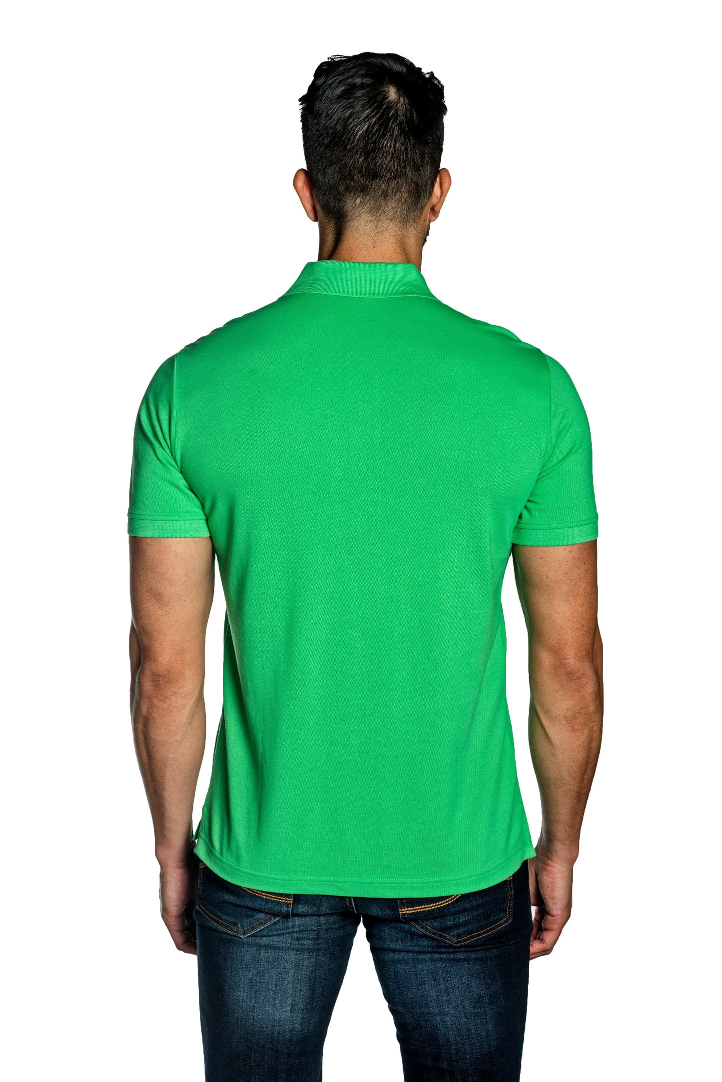 Green Mens Polo With Dinosaur Embroidery P-13.
