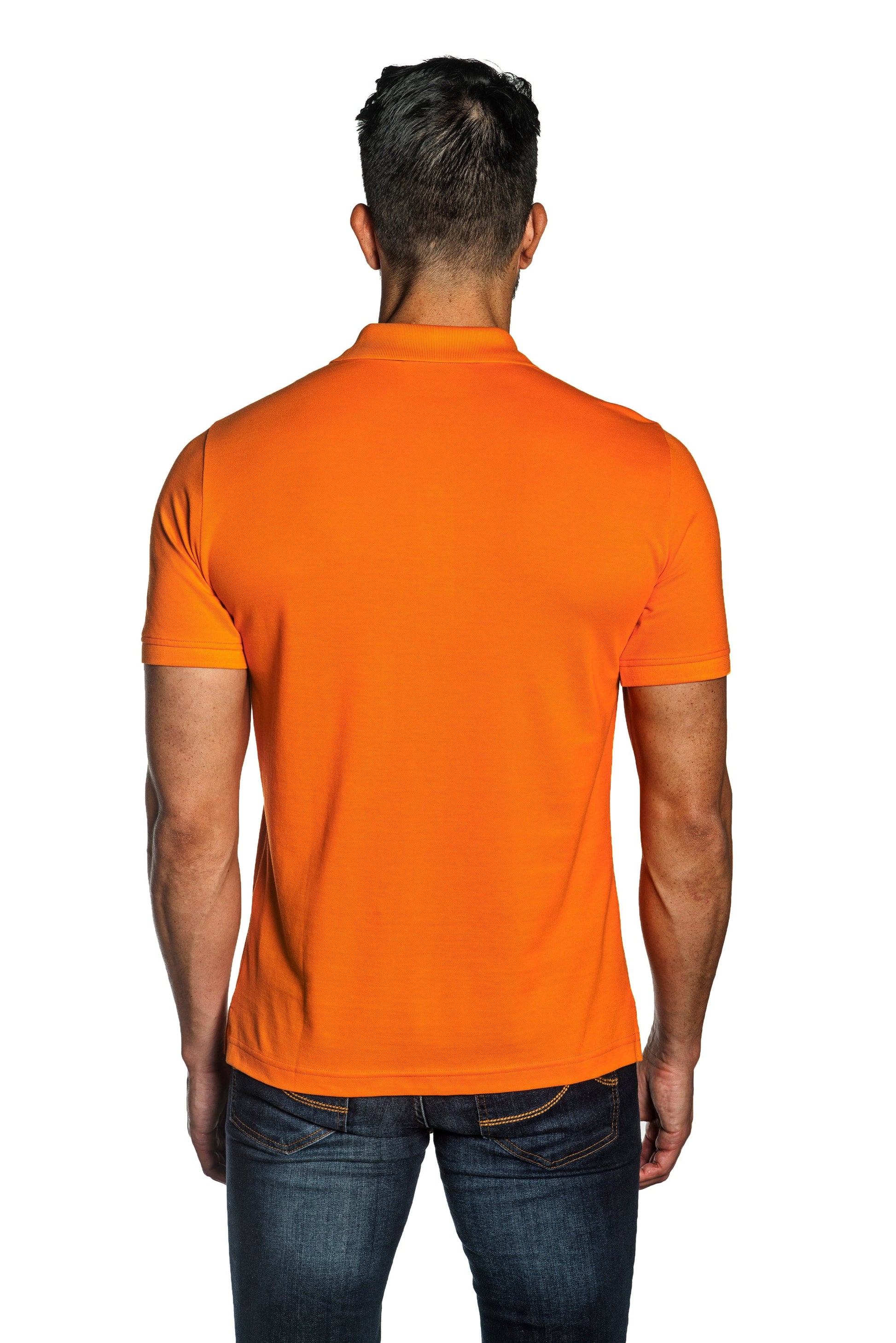 Orange Mens Polo With Star Embroidery P-21.