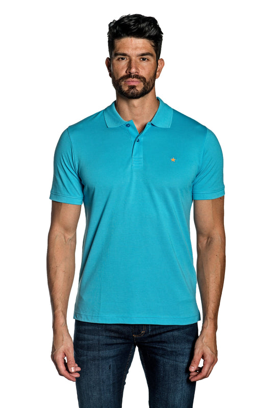 Turquoise Mens Polo With Star Embroidery P-22.