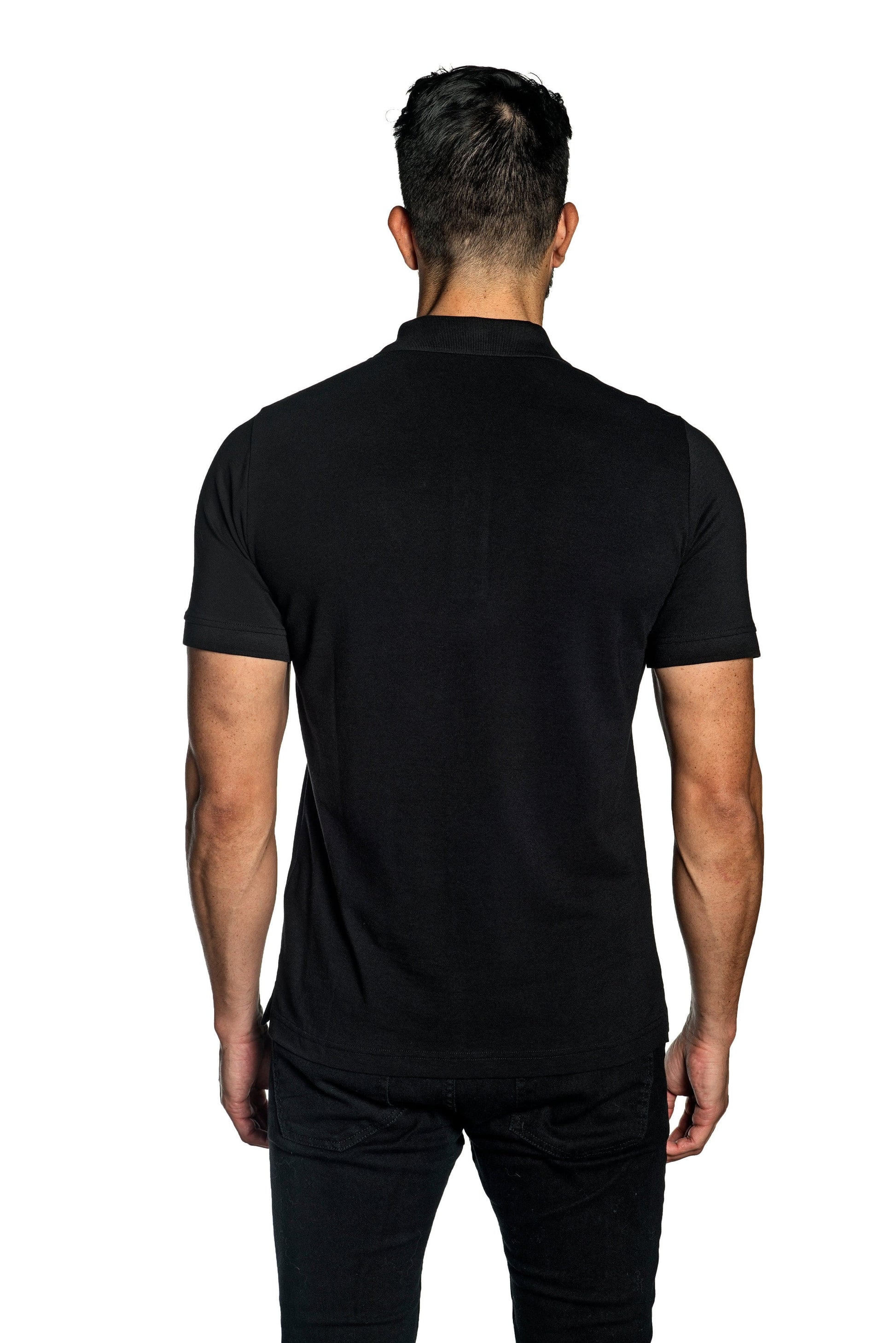 Black Mens Polo With Star Embroidery P-29.
