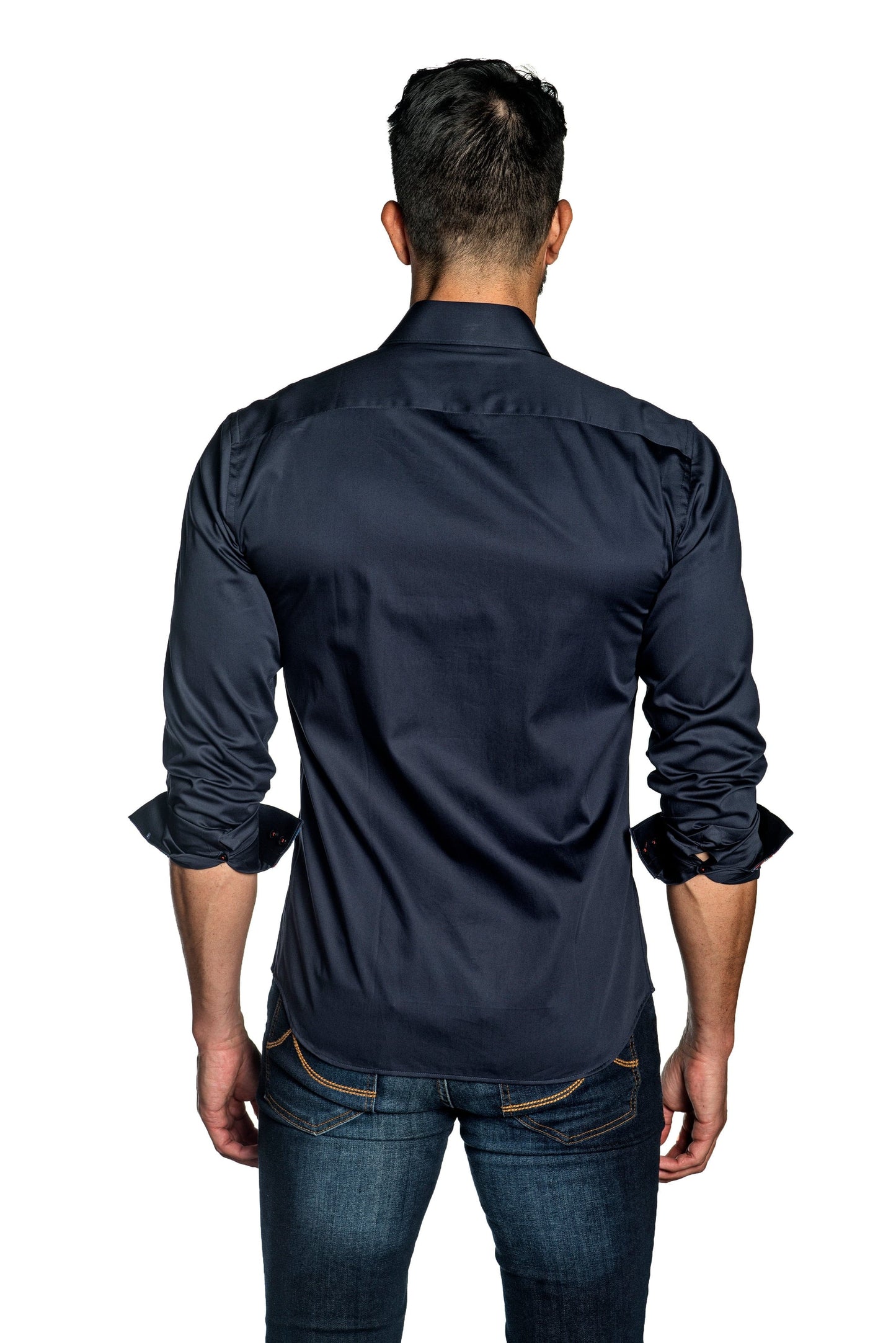 Dark Navy Long Sleeve Shirt T-168 - Back - Jared Lang